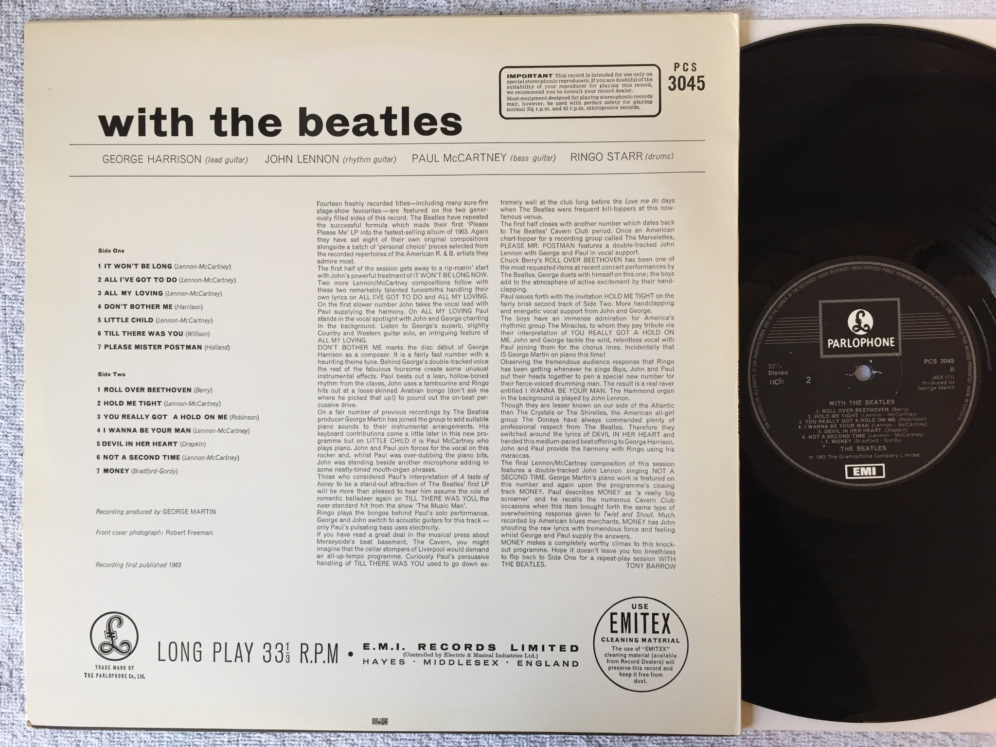 Omslagsbild för skivan THE BEATLES with the Beatles LP Swe PARLOPHONE PCS 3045