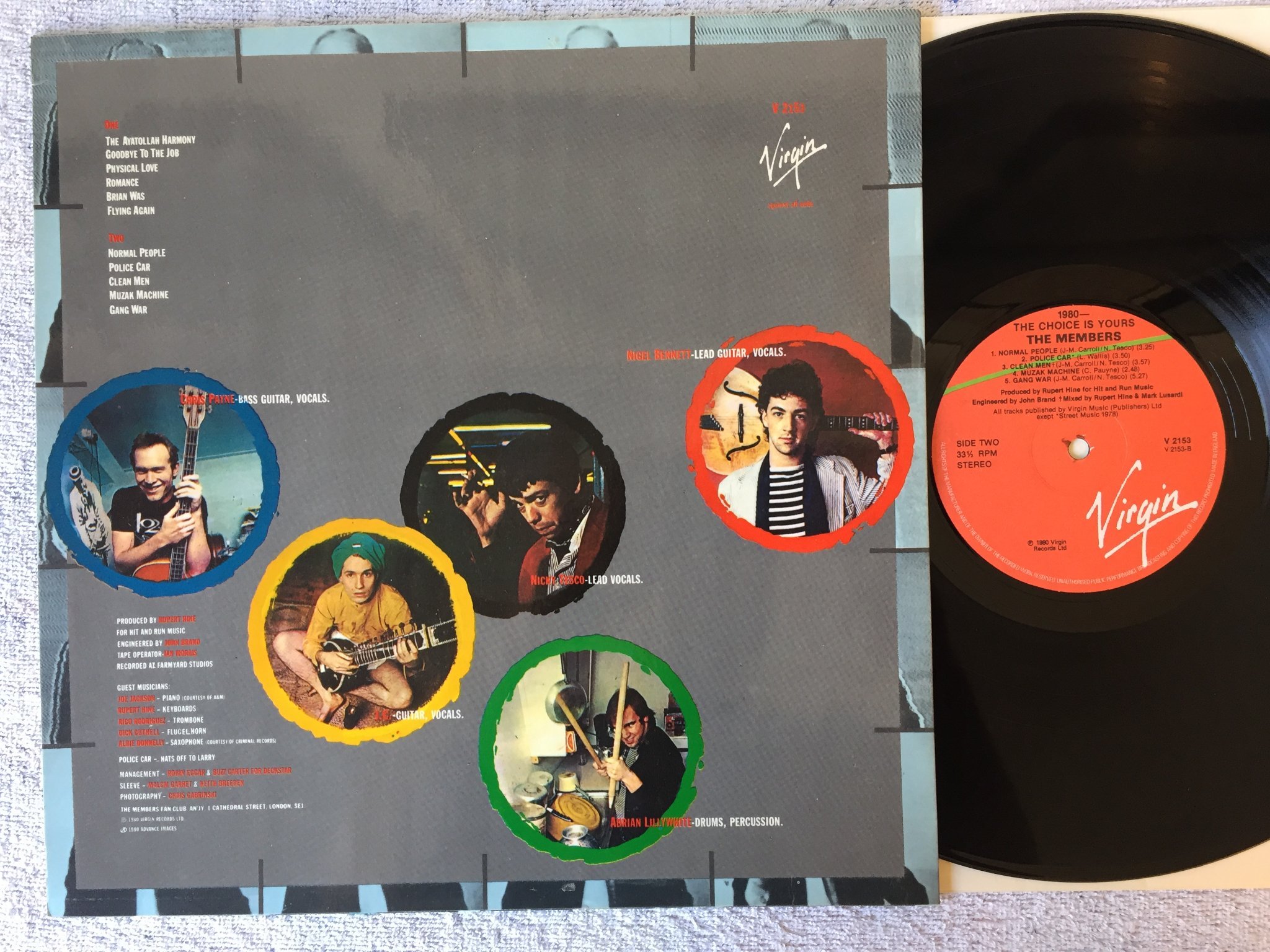 Omslagsbild för skivan THE MEMBERS the chice is yours LP -80 UK VIRGIN V 2153