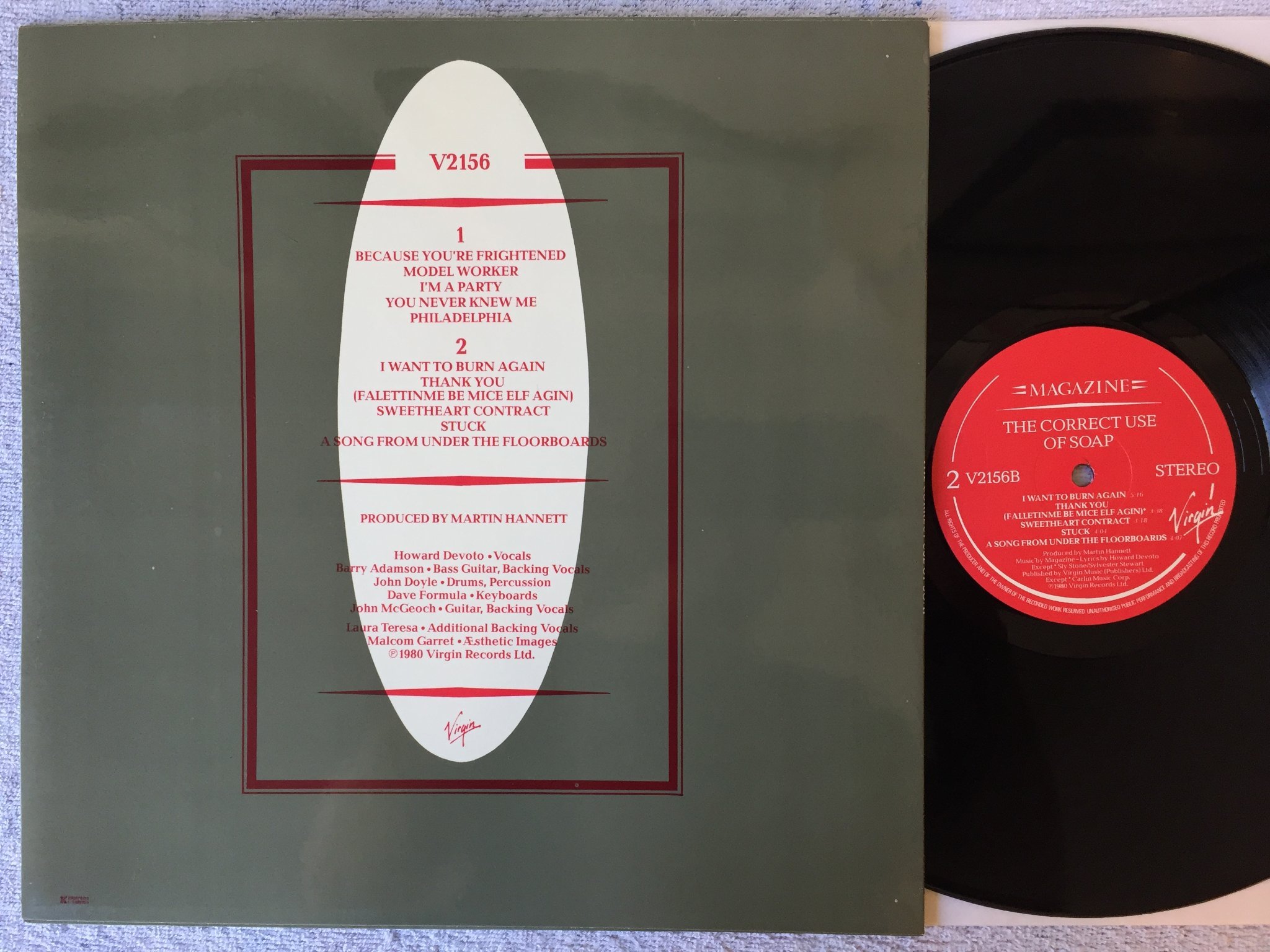 Omslagsbild för skivan MAGAZINE the correct use of soap LP -80 VIRGIN V2156