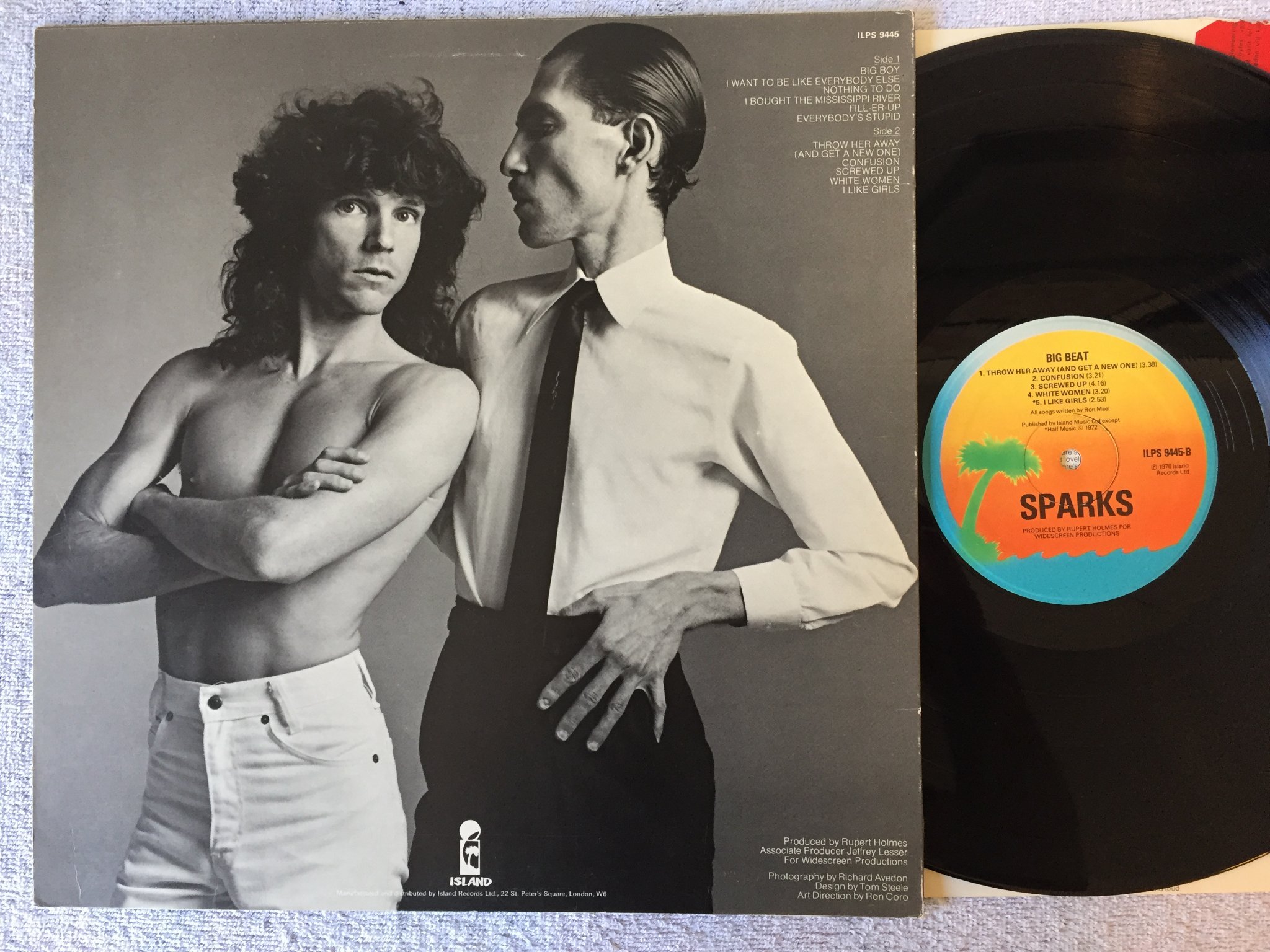 Omslagsbild för skivan SPARKS big beat LP -76 UK ISLAND ILPS 9445