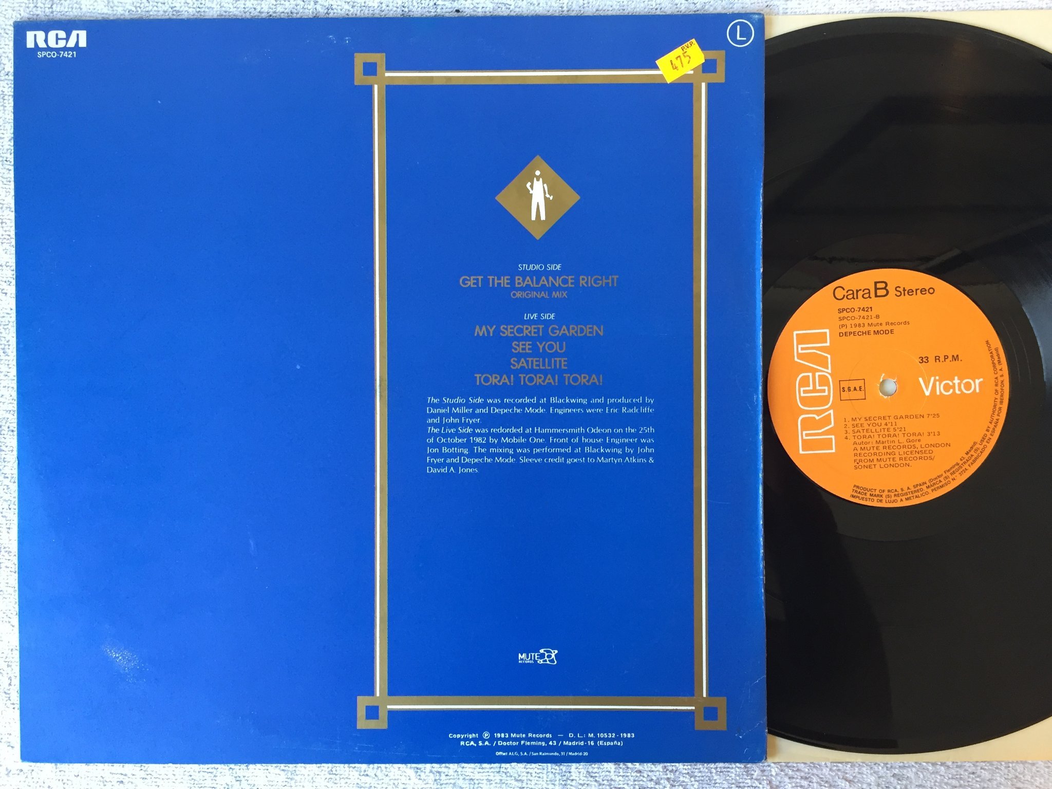 Omslagsbild för skivan DEPECHE MODE get the balance right 12"single 83 Spain RCA SPCO-742 