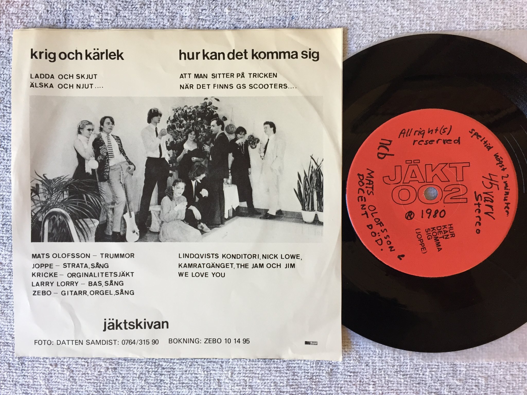 Omslagsbild för skivan MATS OLOFSSON med DOCENT DÖD 7"single -80 Swe JÄKT 002