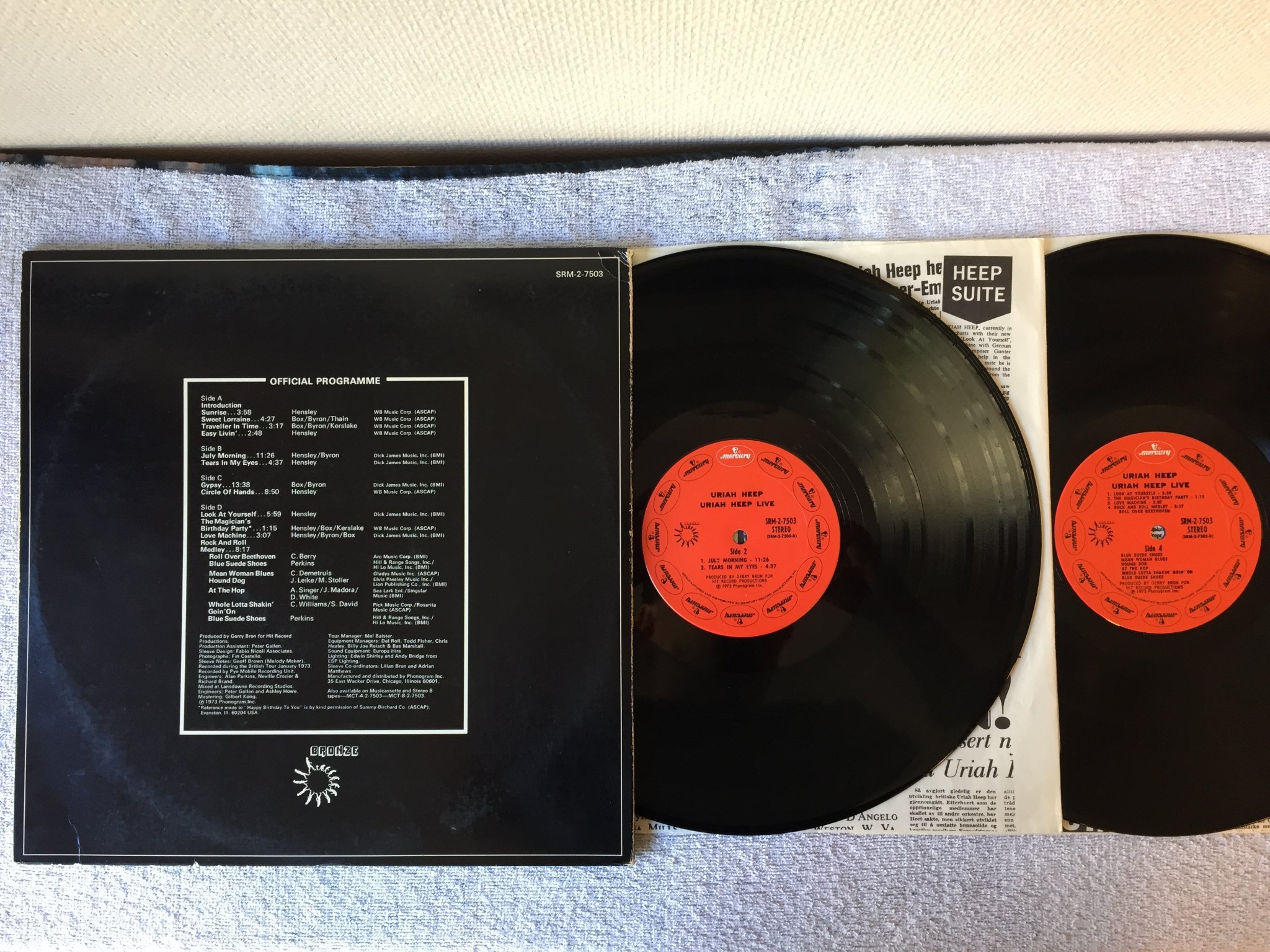 Omslagsbild för skivan URIAH HEEP live 2xLP -73 US MERCURY SRM-2-7503