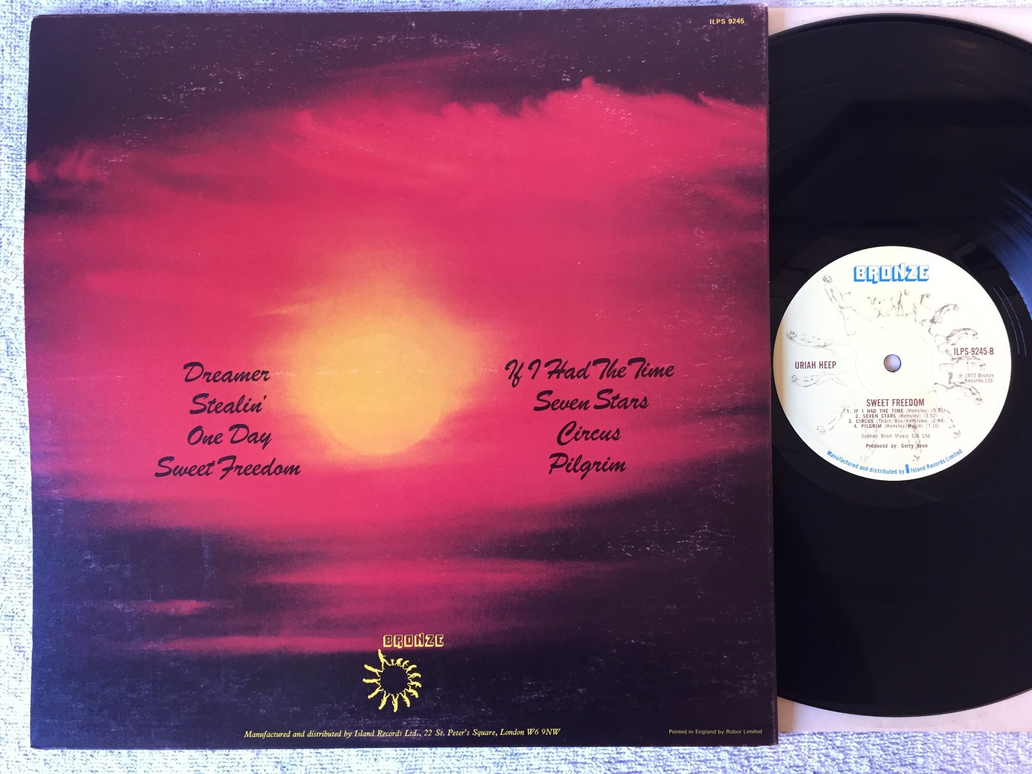 Omslagsbild för skivan URIAH HEEP sweet freedom LP -73 UK BRONZE ILPS 9245