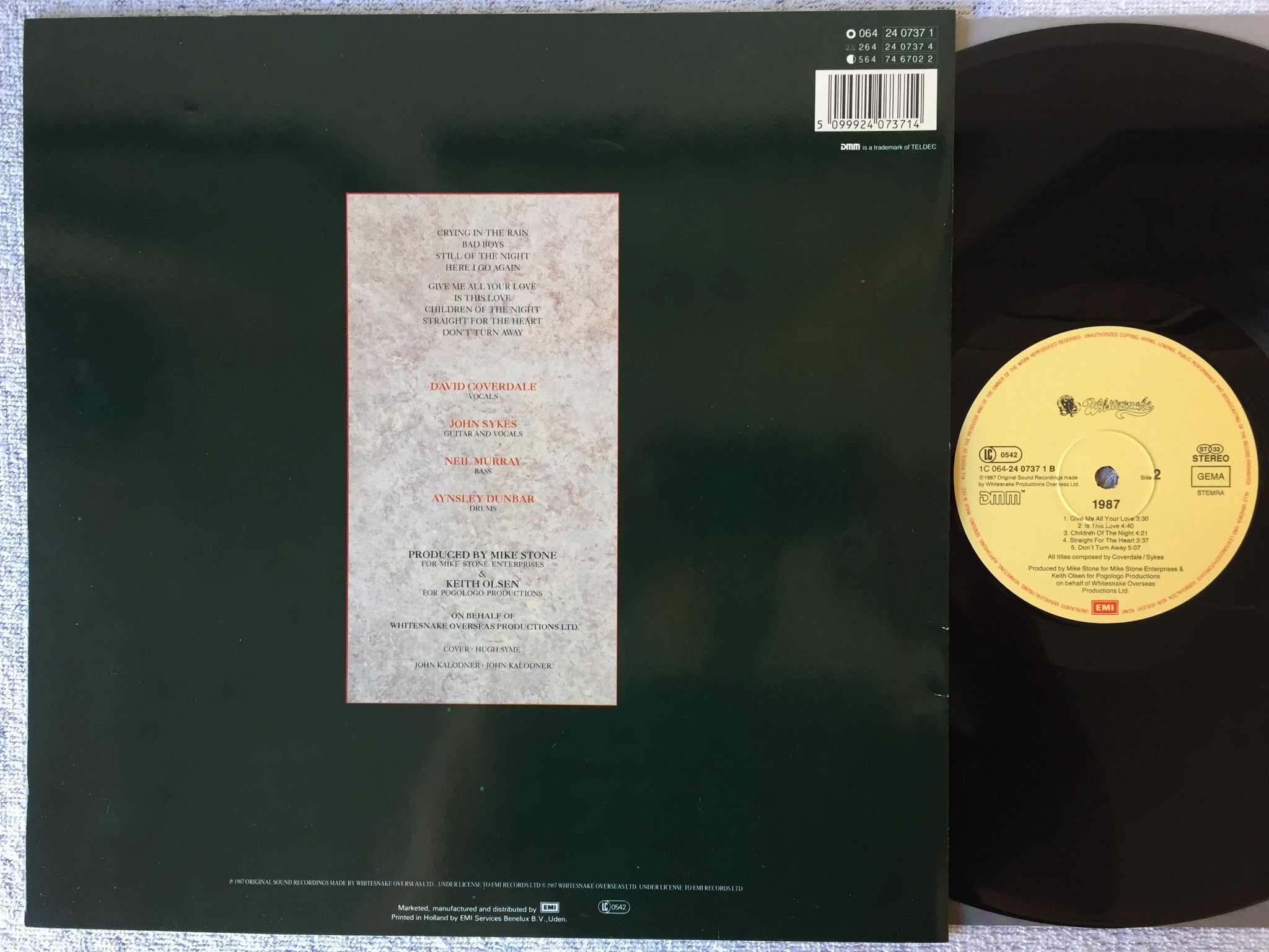 Omslagsbild för skivan WHITESNAKE 1987 LP -87 EMI 1C 064 2407371