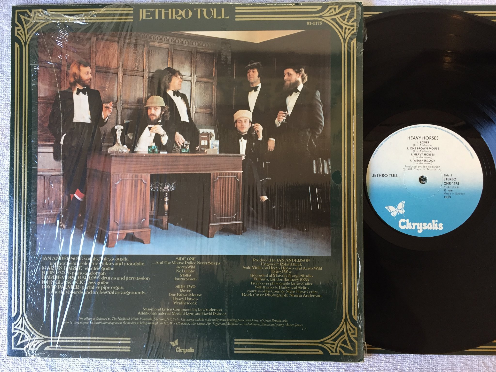 Omslagsbild för skivan JETHRO TULL heavy horses LP -78 Swe CHRYSALIS CHR 1175