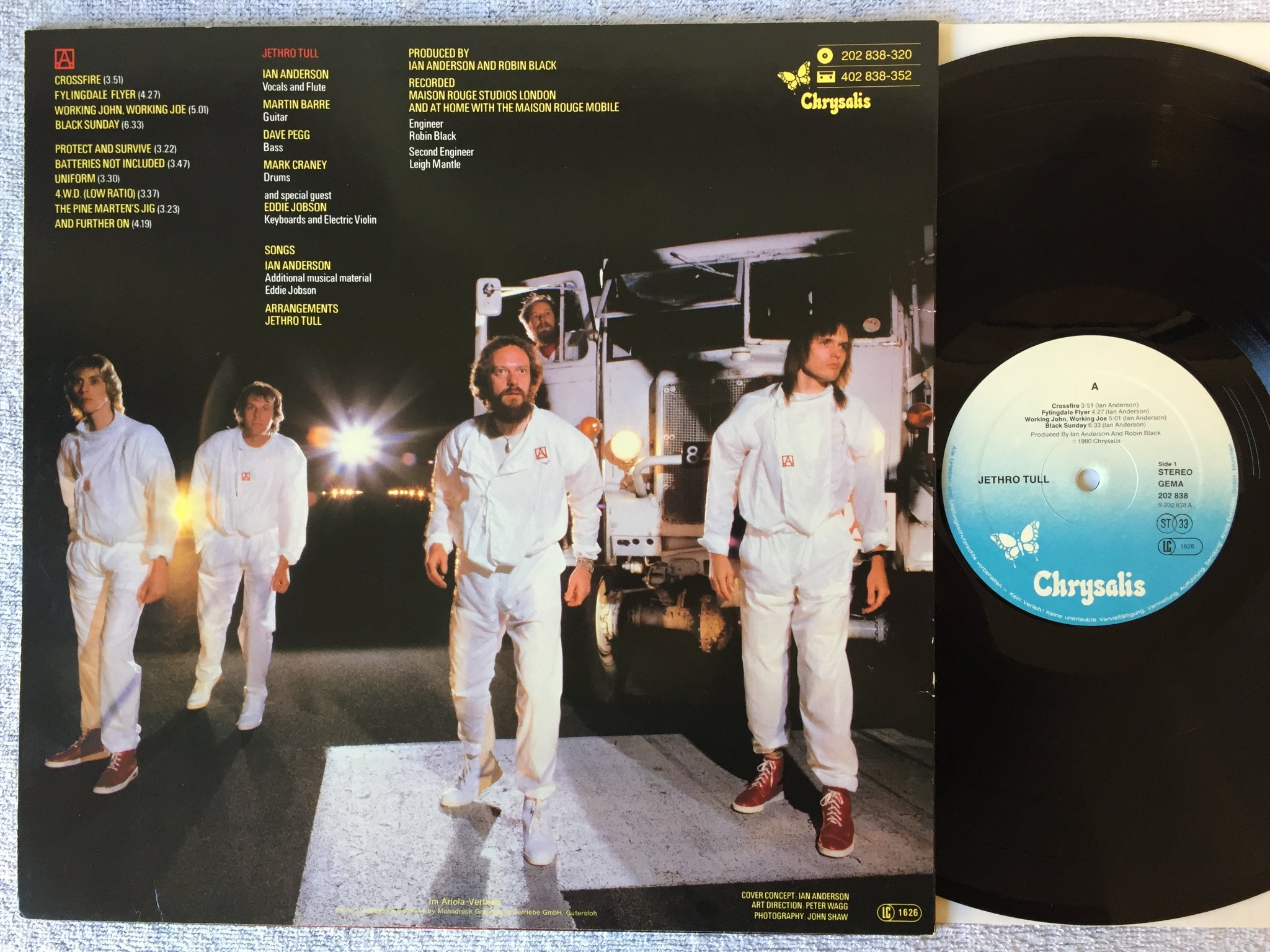Omslagsbild för skivan JETHRO TULL A LP -80 Ger CHRYSALIS CHR 202838