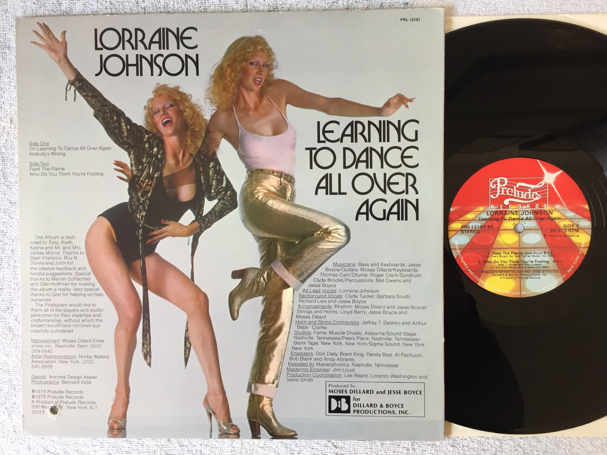 Omslagsbild för skivan LORRAINE JOHNSON learning to dance all over again LP -78 US PRELUDE PRL 12161