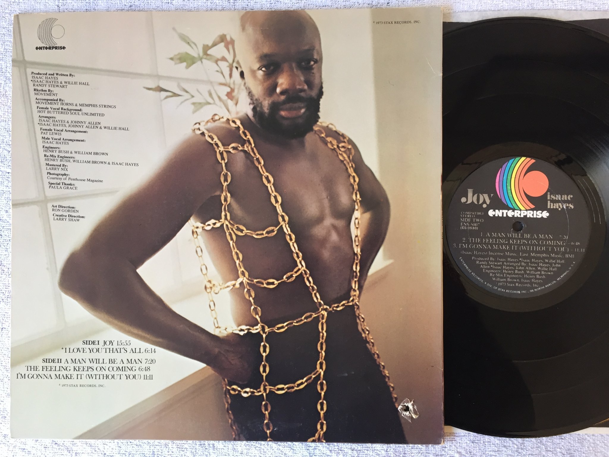 Omslagsbild för skivan ISAAC HAYES joy LP -73 US STAX ENS-5007