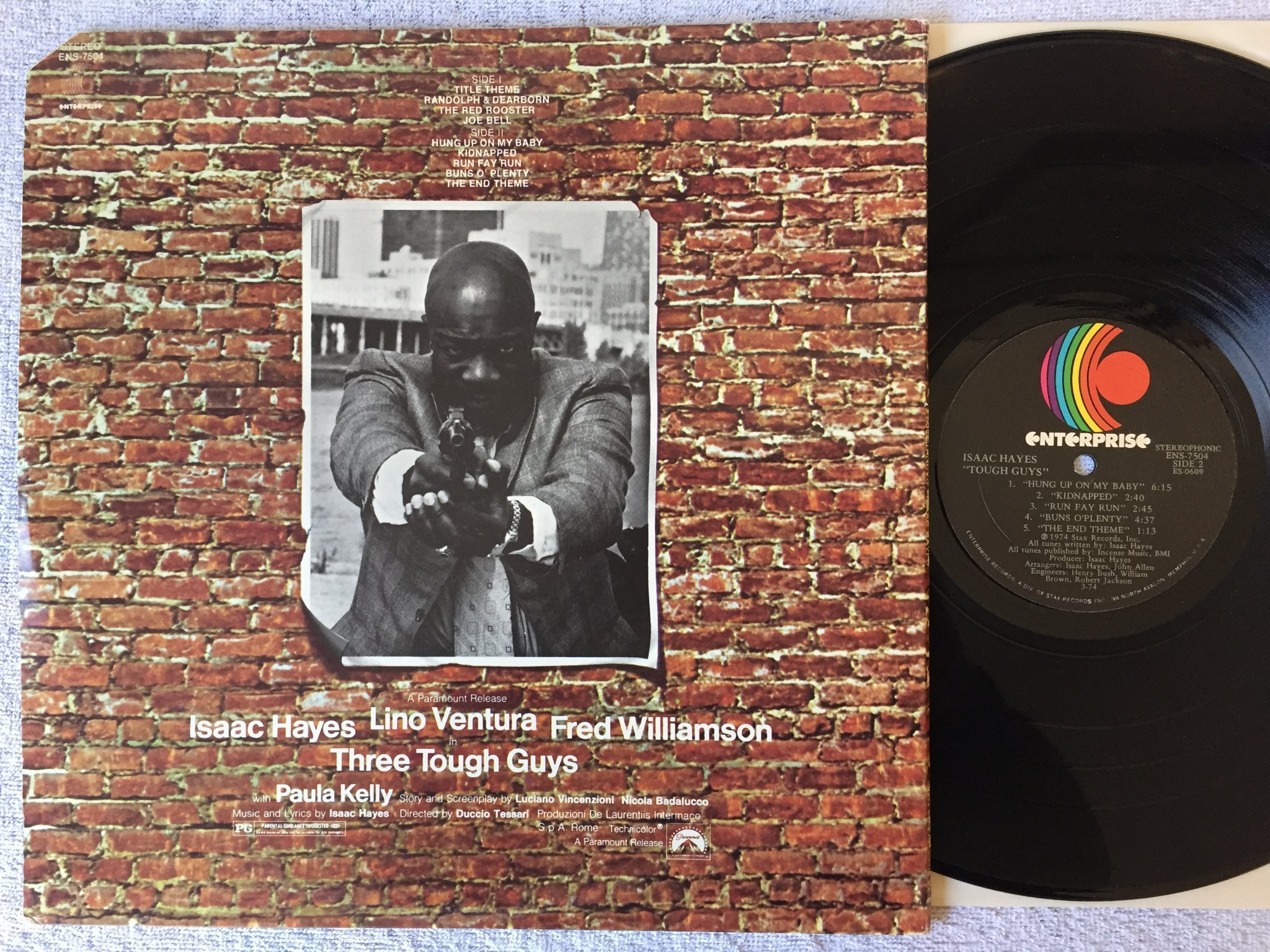 Omslagsbild för skivan ISAAC HAYES tough guys LP -74 ENTERPRISE ENS 7504 blaxploitation