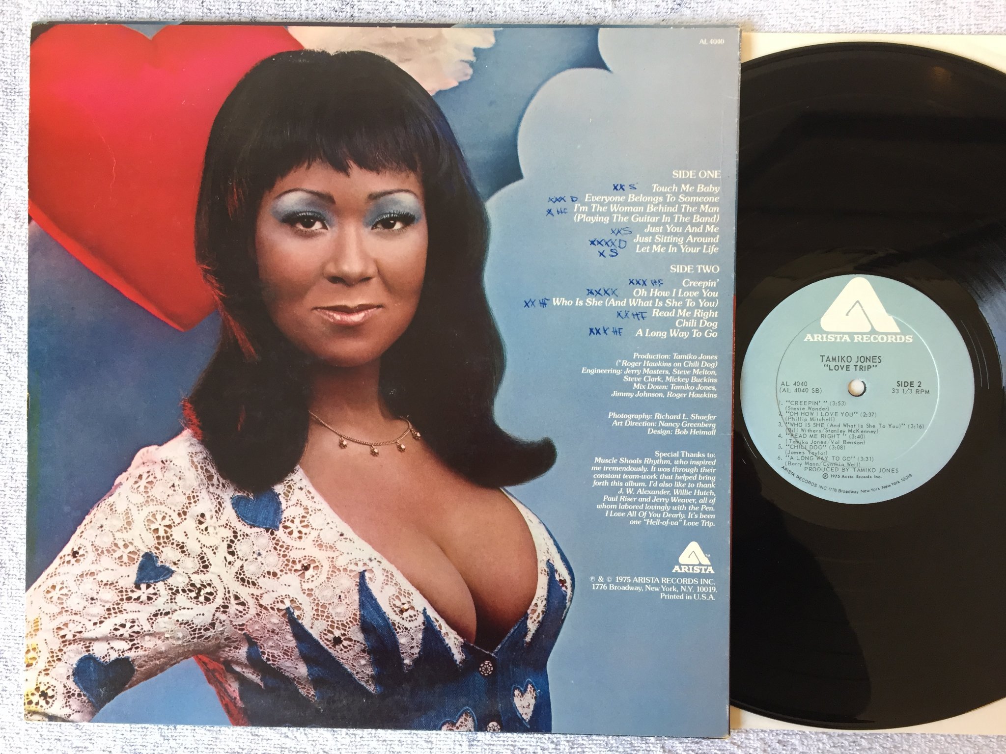 Omslagsbild för skivan TAMIKO JONES love trip LP -75 US ARISTA AL-4040