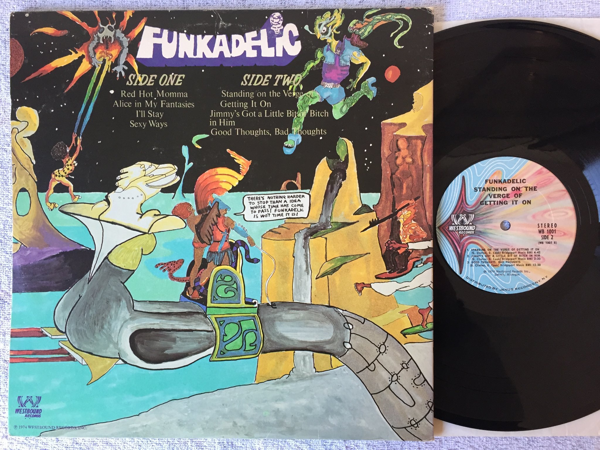 Omslagsbild för skivan FUNKADELIC standing on the verge of getting it on LP -74 US WESTBOUND WB 1001