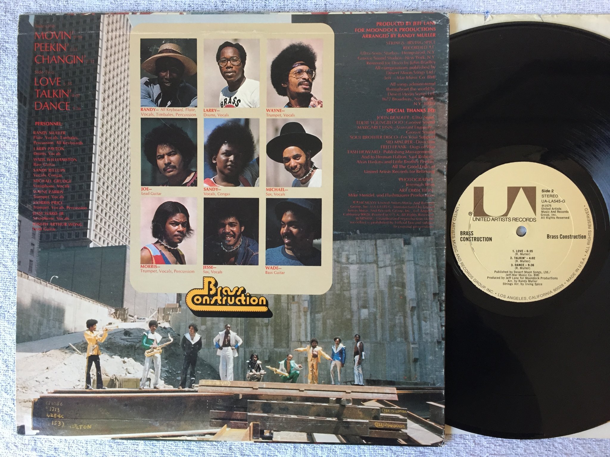 Omslagsbild för skivan BRASS CONSTRUCTION s/t LP -75 US UNITED UA-LA545-G