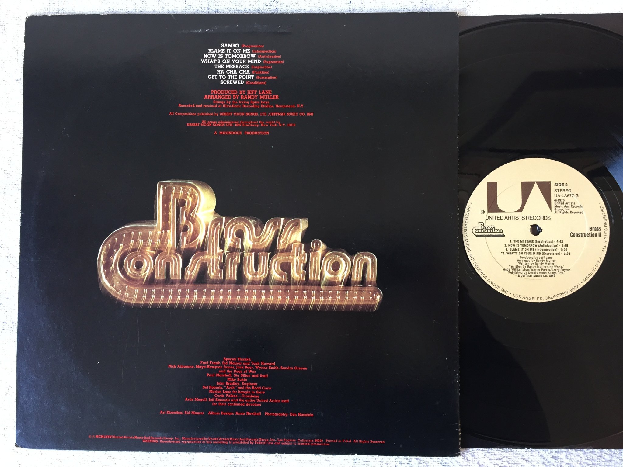 Omslagsbild för skivan BRASS CONSTRUCTION II LP -76 US UNITED UA-LA677-G