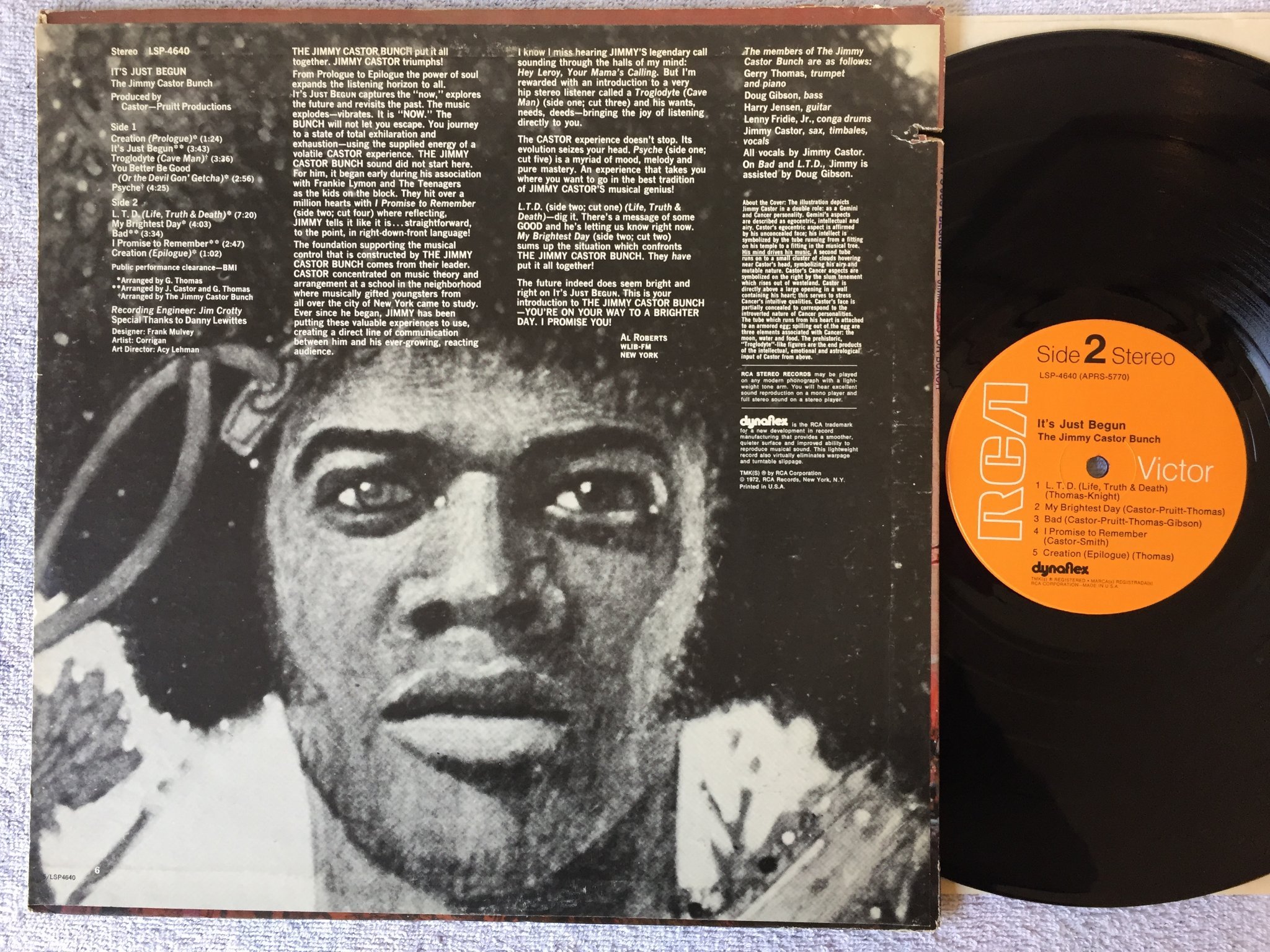 Omslagsbild för skivan JIMMY CASTOR BUNCH it's just begun LP -72 US RCA LSP 4640