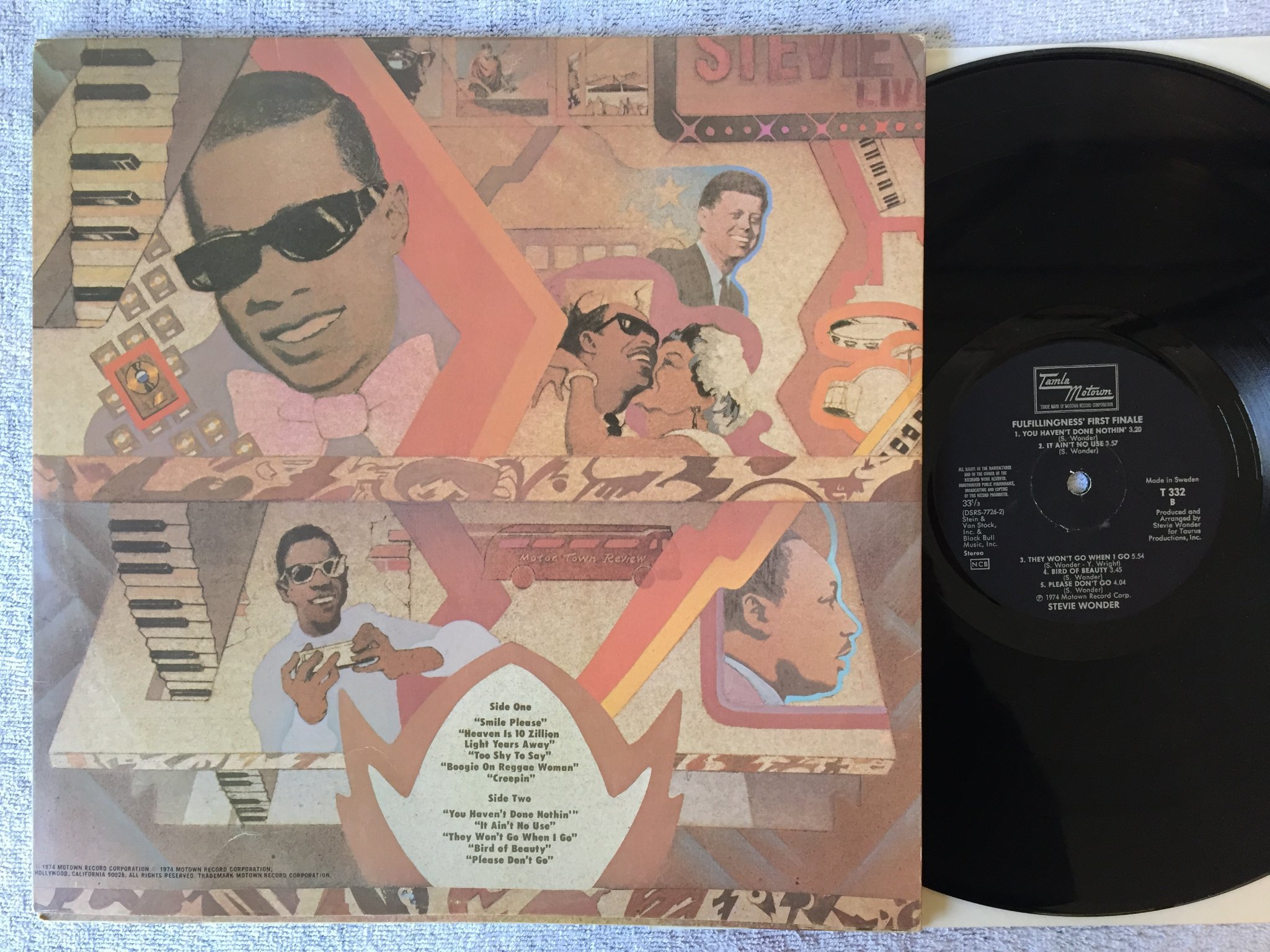 Omslagsbild för skivan STEVIE WONDER fulfillingness' first finale LP -74 Swe TAMLA MOTOWN T 332