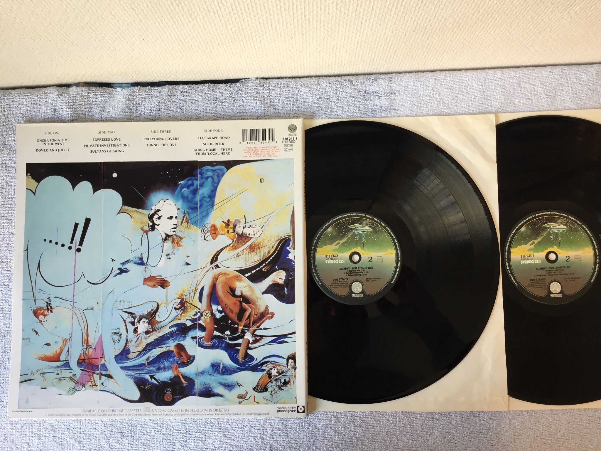 Omslagsbild för skivan DIRE STRAITS alchemy 2xLP -84 Hol VERTIGO 818245-1