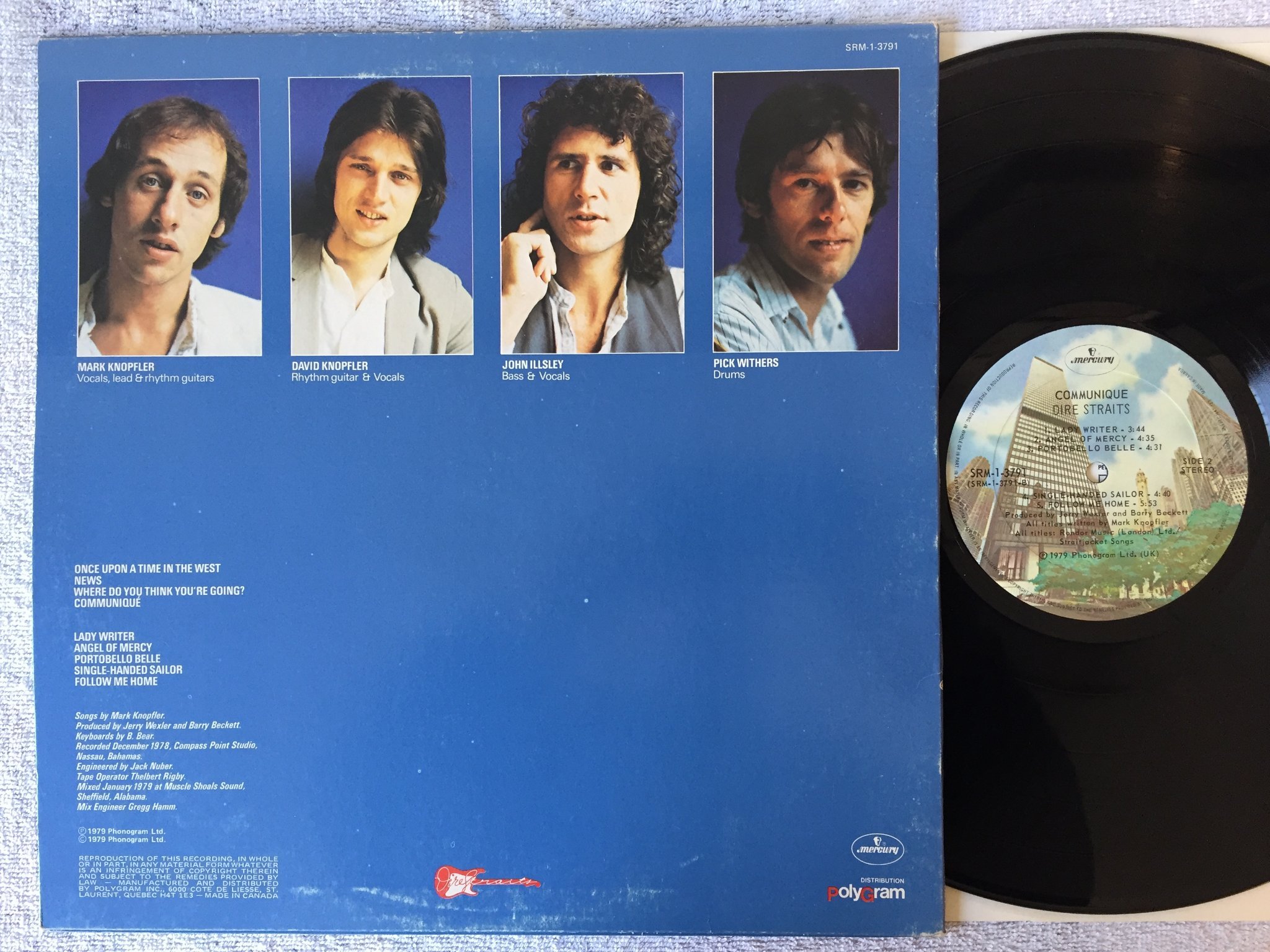Omslagsbild för skivan DIRE STRAITS communique LP -79 Can MERCURY SRM 1 3791