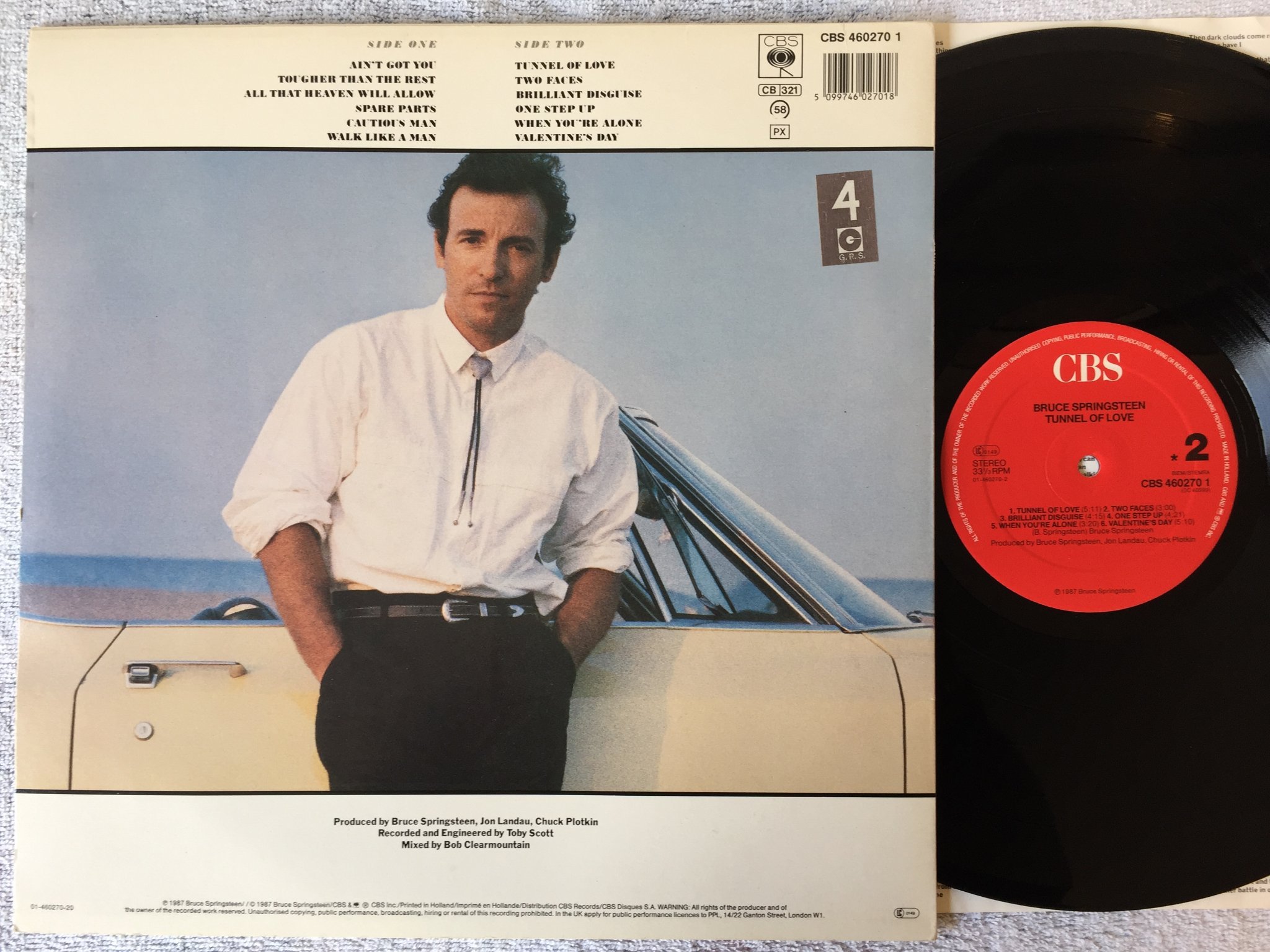 Omslagsbild för skivan BRUCE SPRINGSTEEN tunnel of love LP Hol CBS 460270 1 