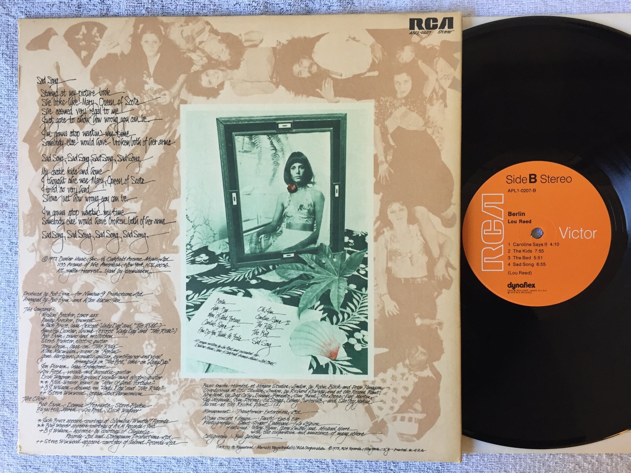 Omslagsbild för skivan LOU REED Berlin LP -73 US RCA APL1-0207