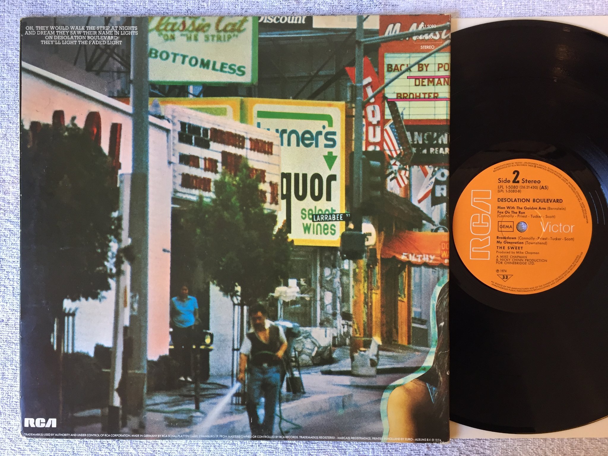 Omslagsbild för skivan THE SWEET desolation boulevard. LP -74 Ger RCA LPL 1-5080