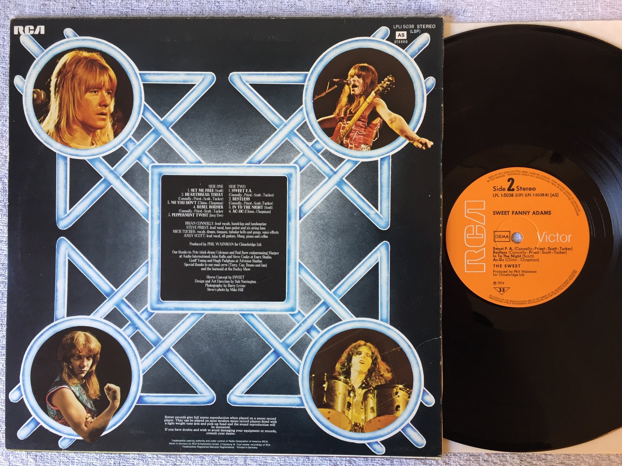 Omslagsbild för skivan THE SWEET sweet fanny adams LP -74 Ger RCA LPL 1-5038