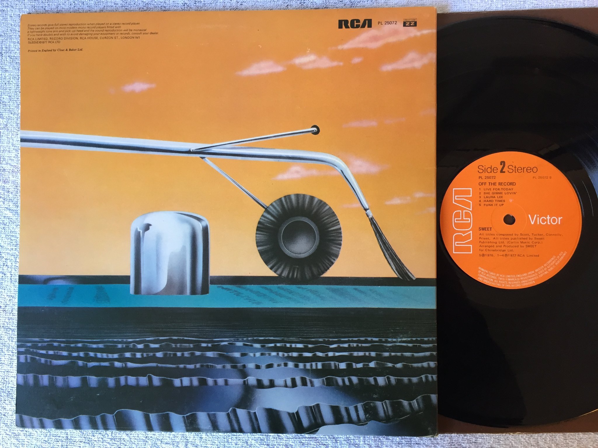 Omslagsbild för skivan THE SWEET off the record LP -77 UK RCA PL 25072