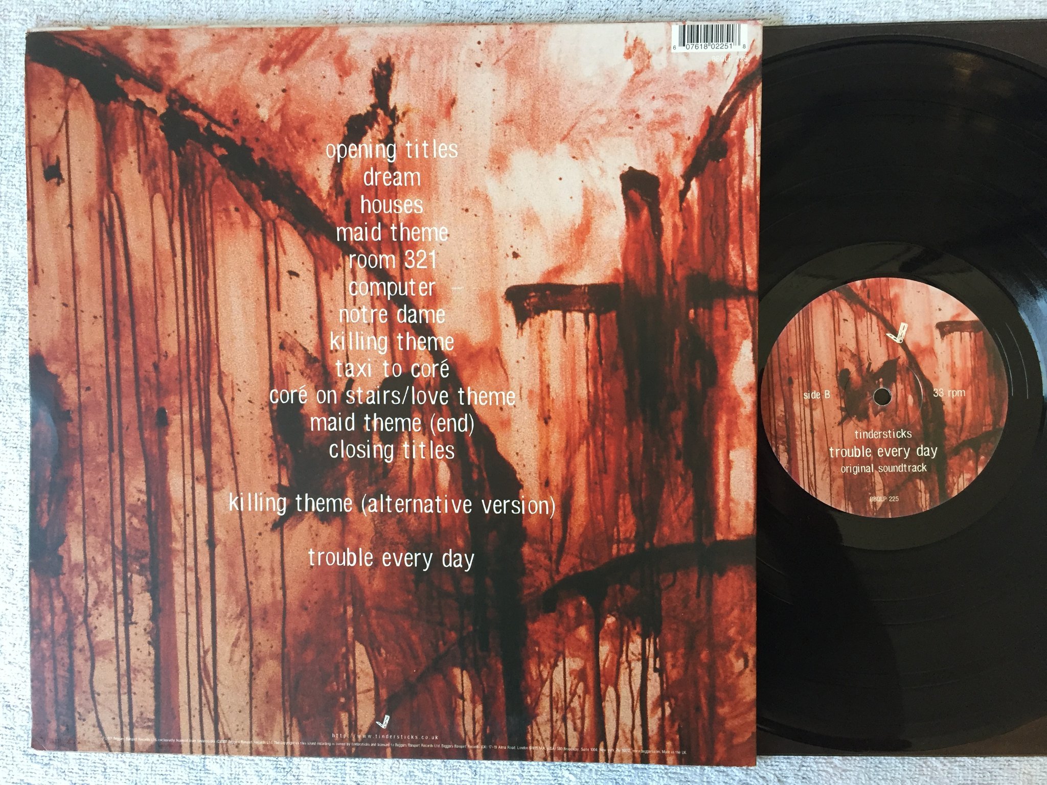 Omslagsbild för skivan TINDERSTICKS trouble every day LP 2001 BEGGARS BANQUET BBQLP 225?