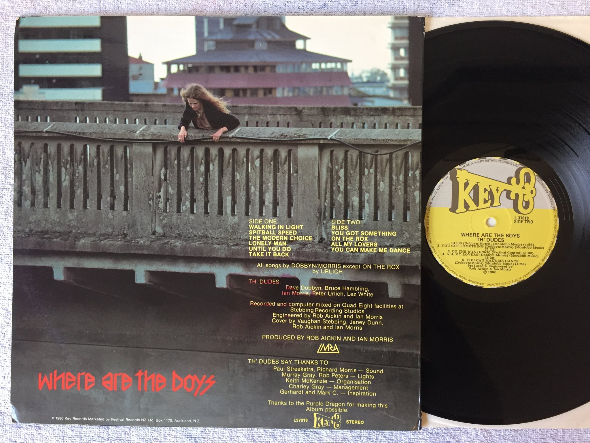 Omslagsbild för skivan TH' DUDES Where Are The Boys LP -80 New Zealand KEY L 37018 rare!