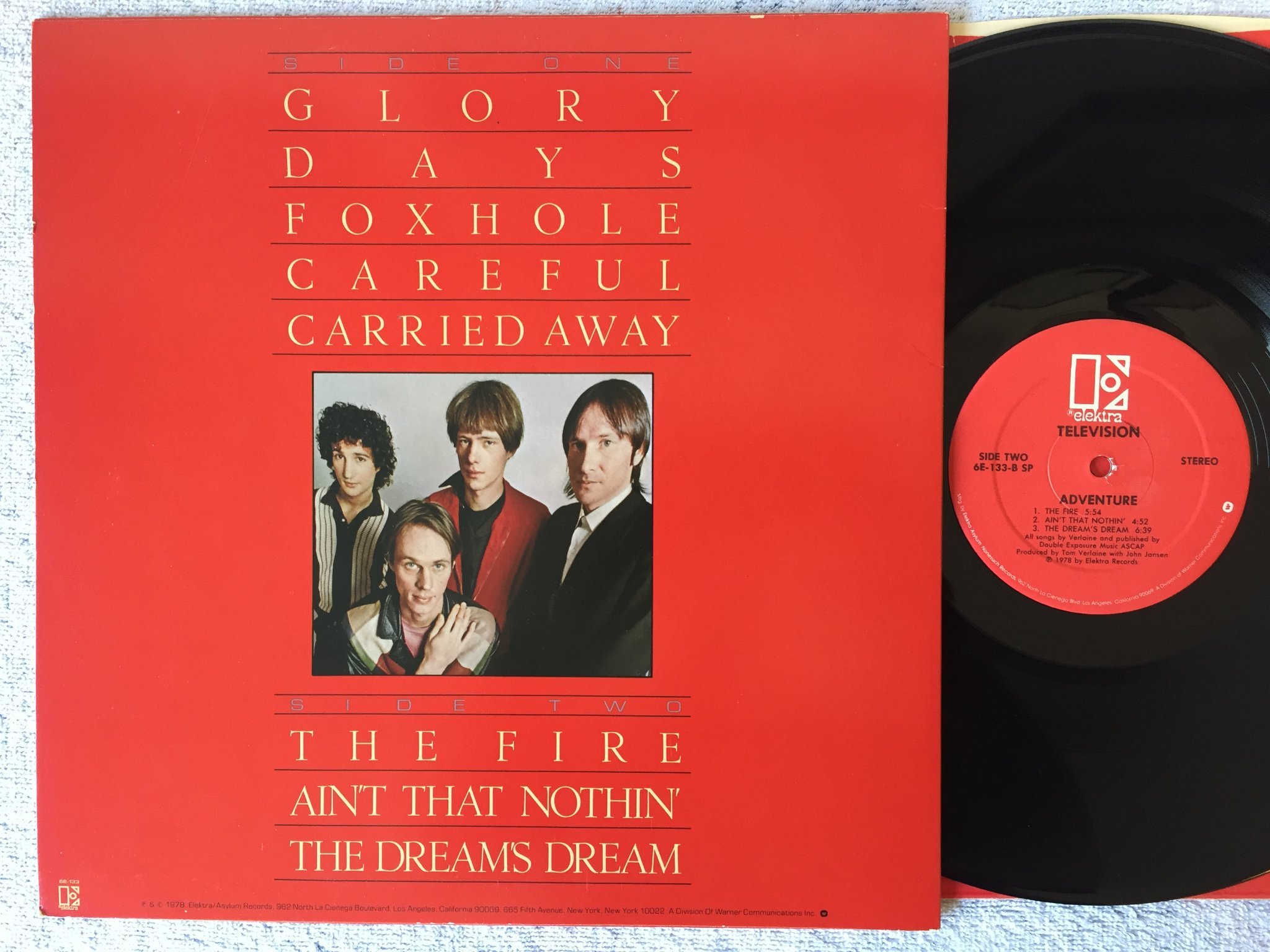 Omslagsbild för skivan TELEVISION adventure LP -78 US ELEKTRA 6E 133 SP