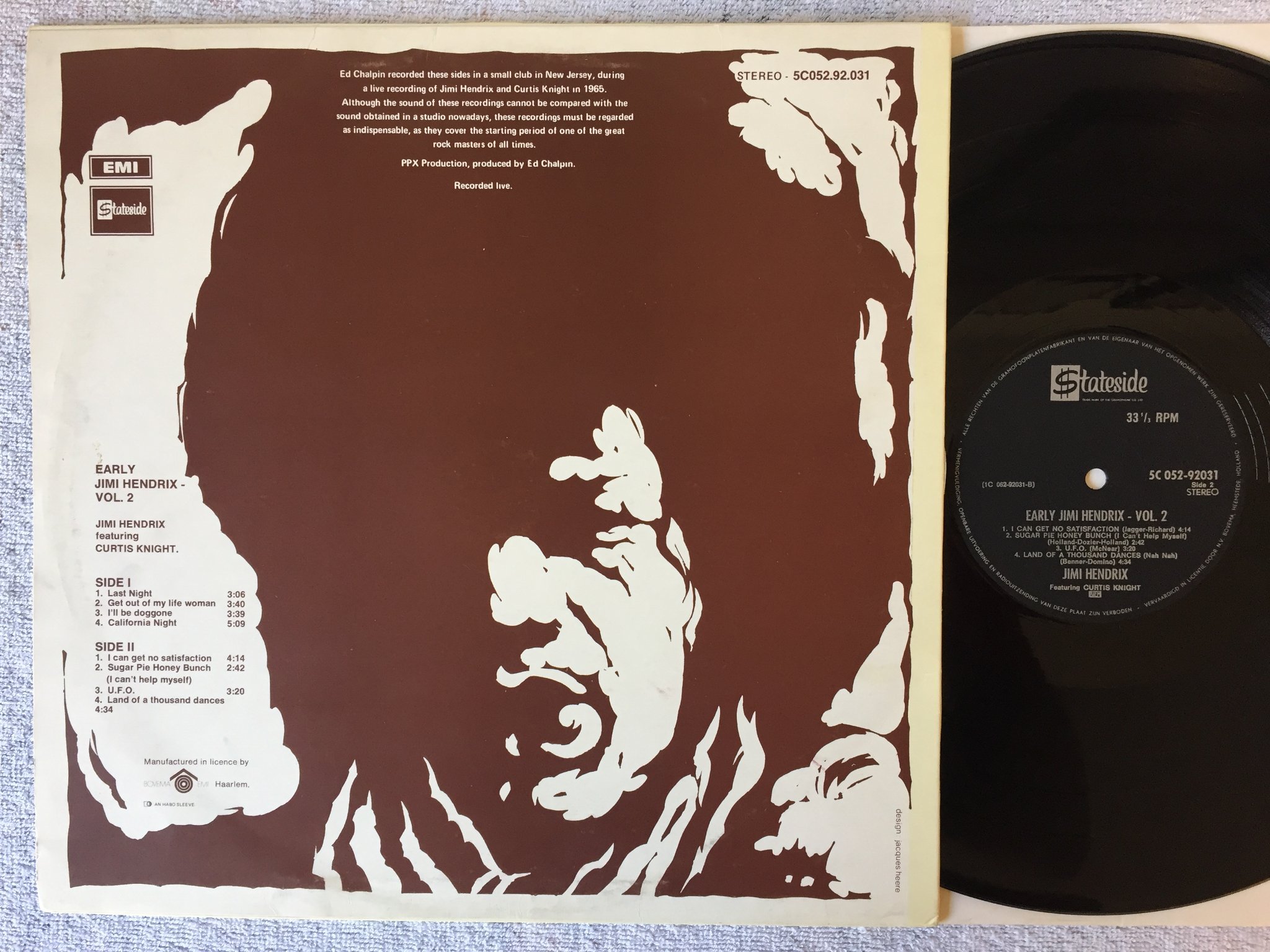 Omslagsbild för skivan JIMI HENDRIX early Jimi Hendrix vol 2 LP -70 Hol STATESIDE 5c 052-92031