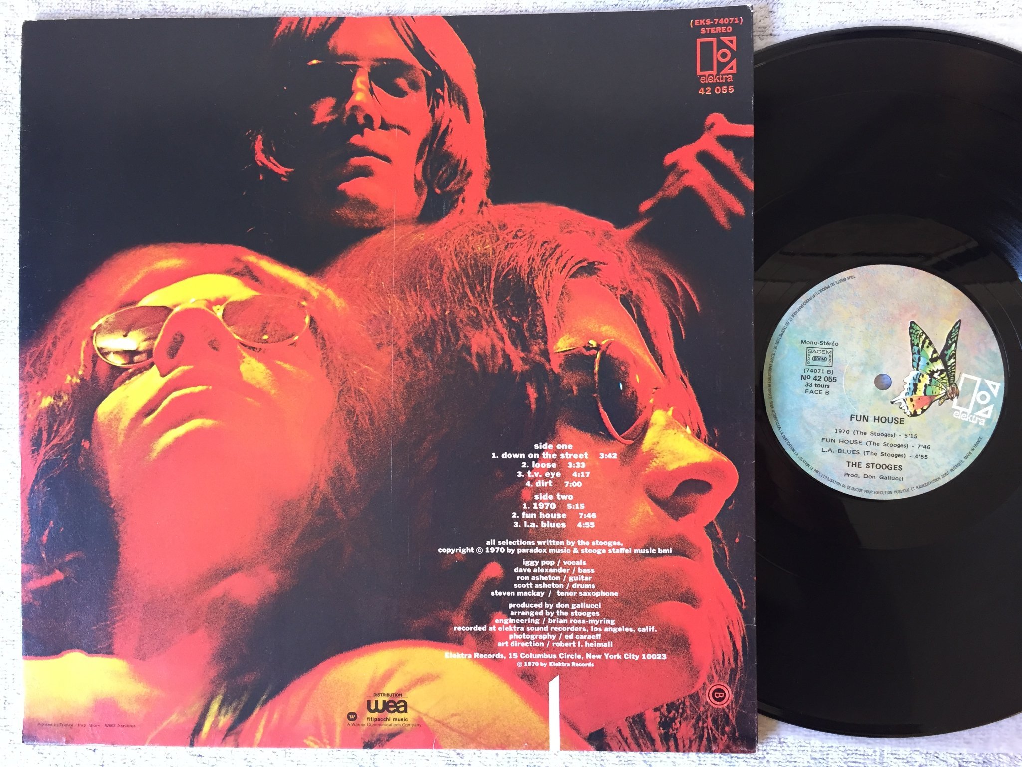 Omslagsbild för skivan THE STOOGES fun house LP  Fra ELEKTRA 42055 yeah! ! ! 