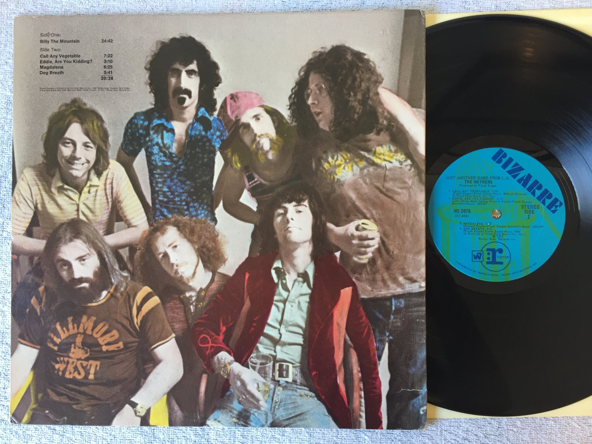 Omslagsbild för skivan THE MOTHERS just another band from L.A. LP US BIZARRE MS 2075