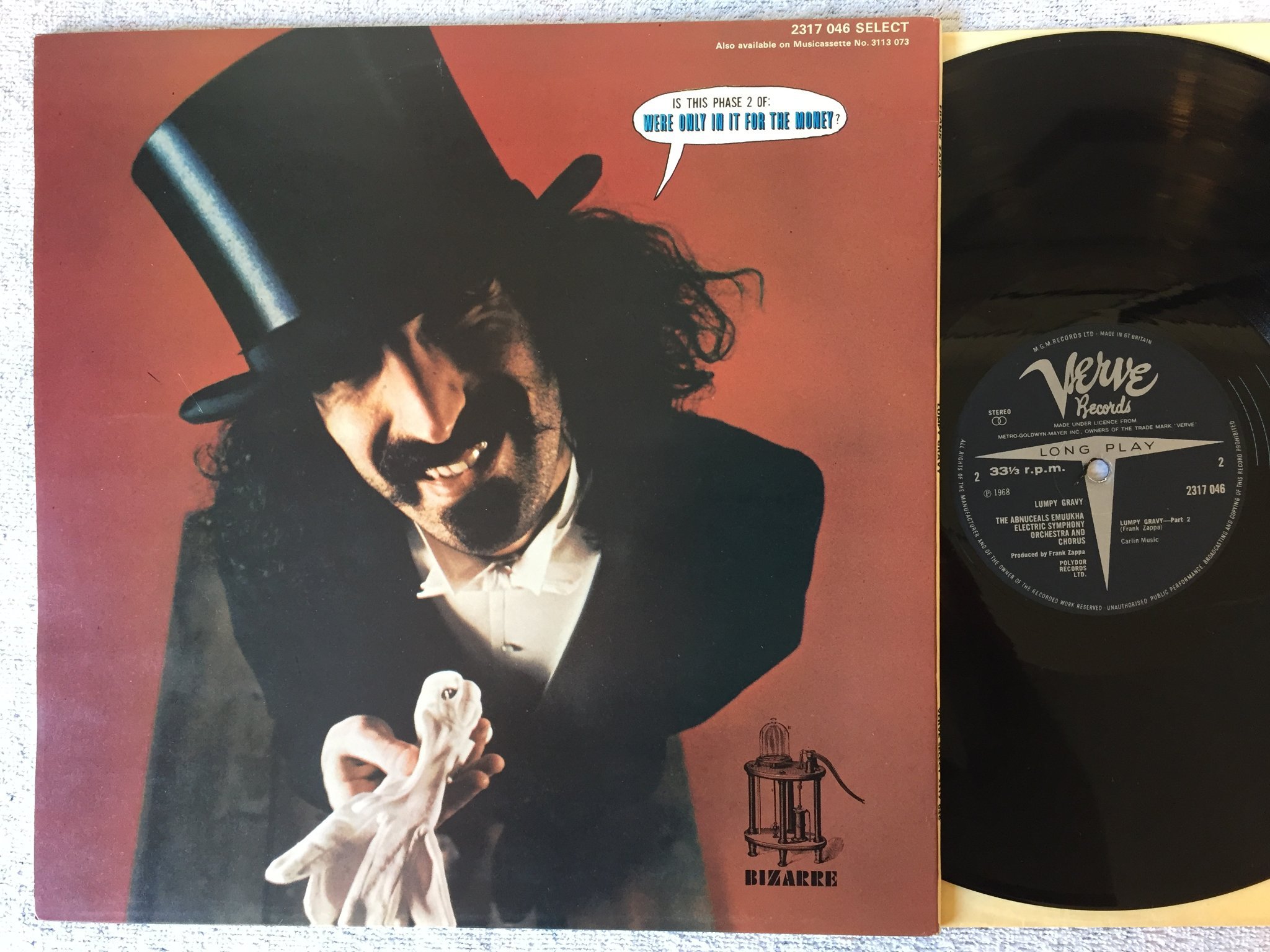 Omslagsbild för skivan FRANK ZAPPA lumpy gravy LP UK VERVE 2317046