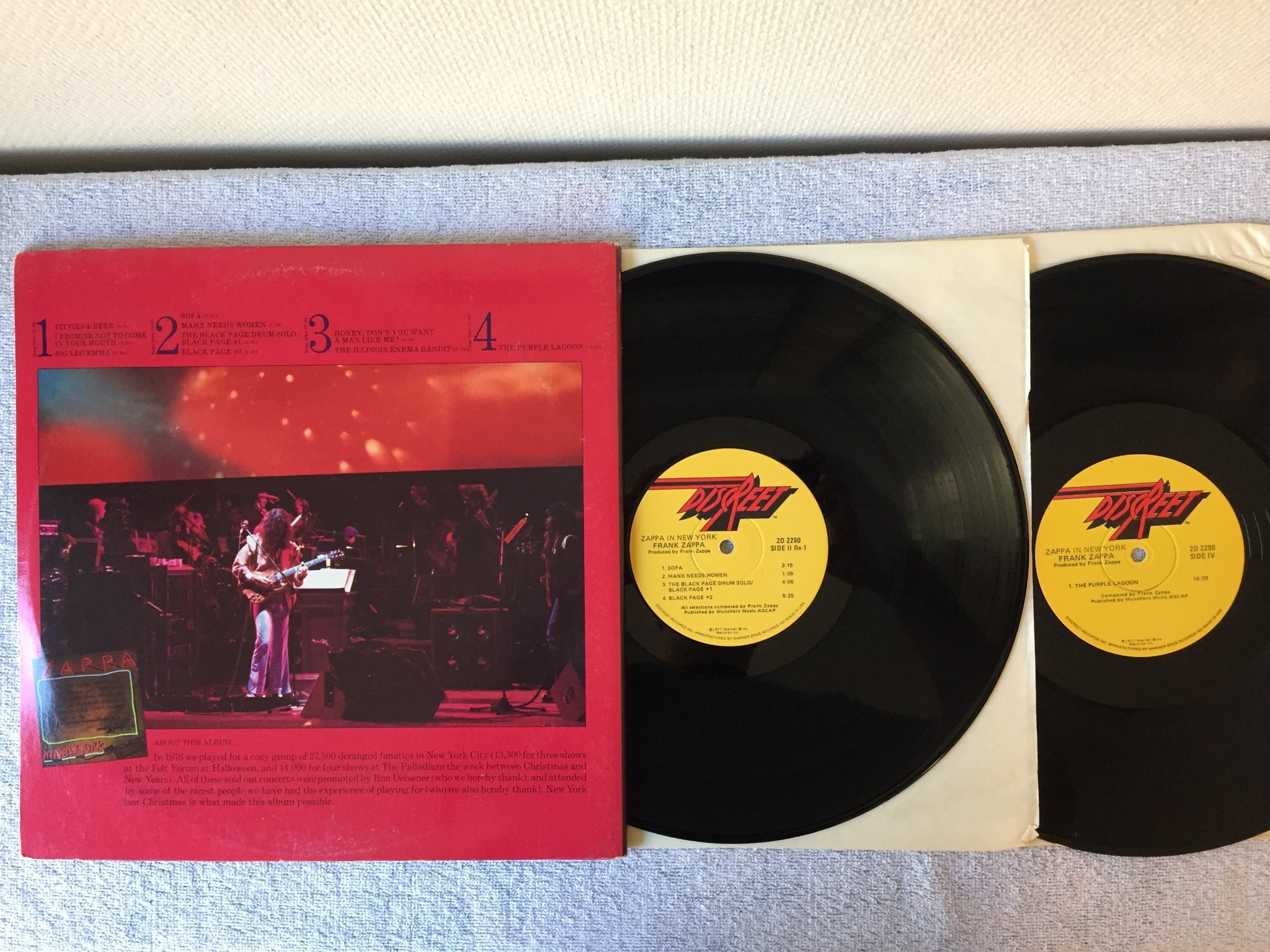 Omslagsbild för skivan FRANK ZAPPA Zappa in New York 2xLP -77 US REPRISE 2D 2290