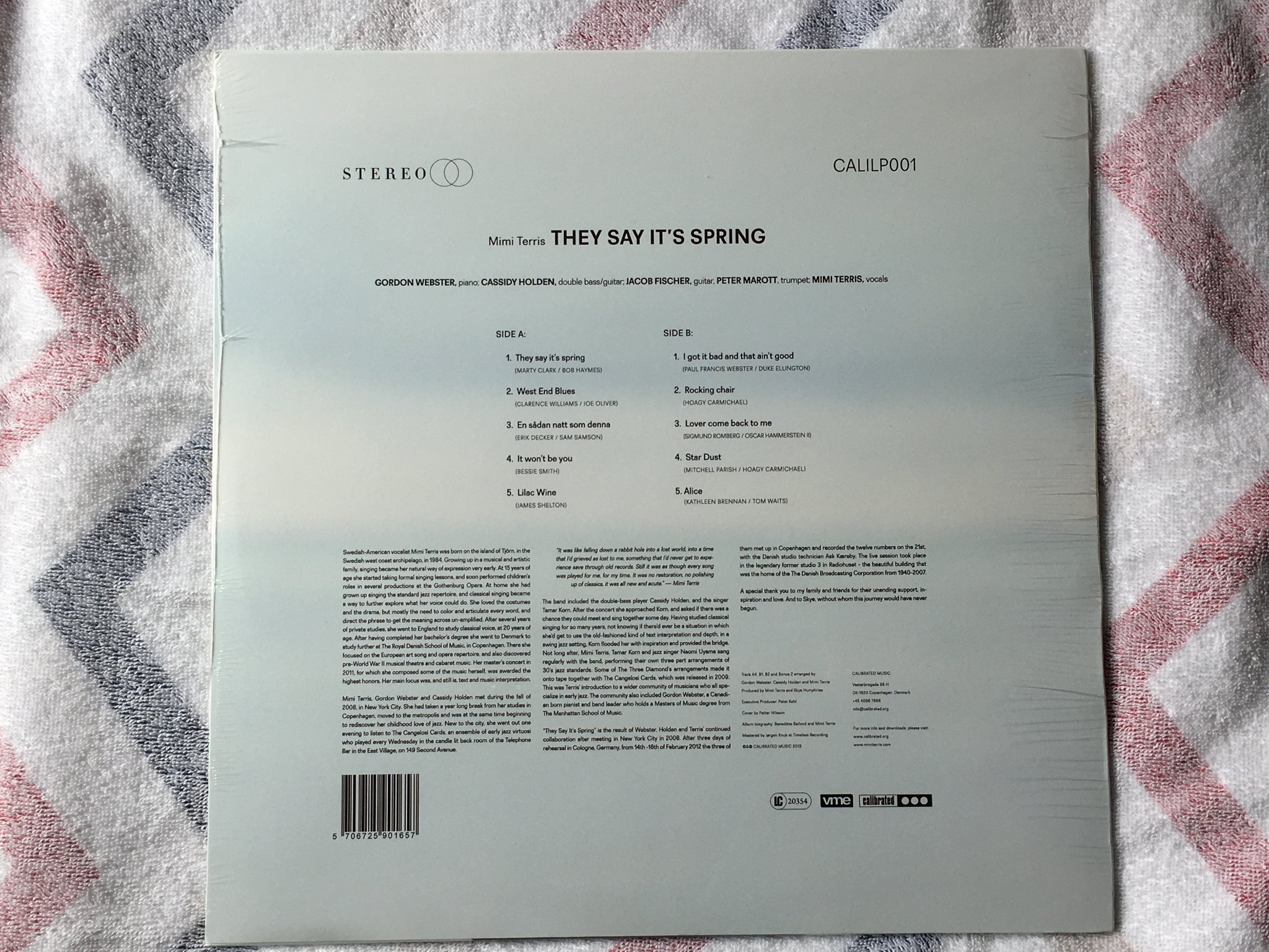 Omslagsbild för skivan MIMI TERRIS they say it's spring LP 2013 Den CALIBRATED CALILP001 still sealed