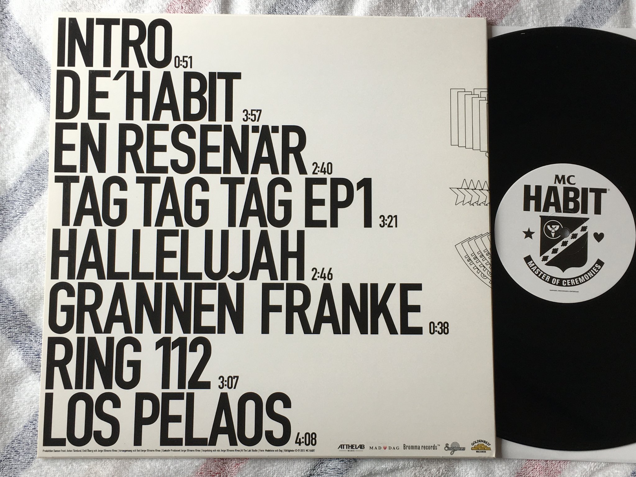 Omslagsbild för skivan MC HABIT fuck Habit 12"ep 2015 Swe GOLDENBEST  GOLDENVINYL_08 yeah!