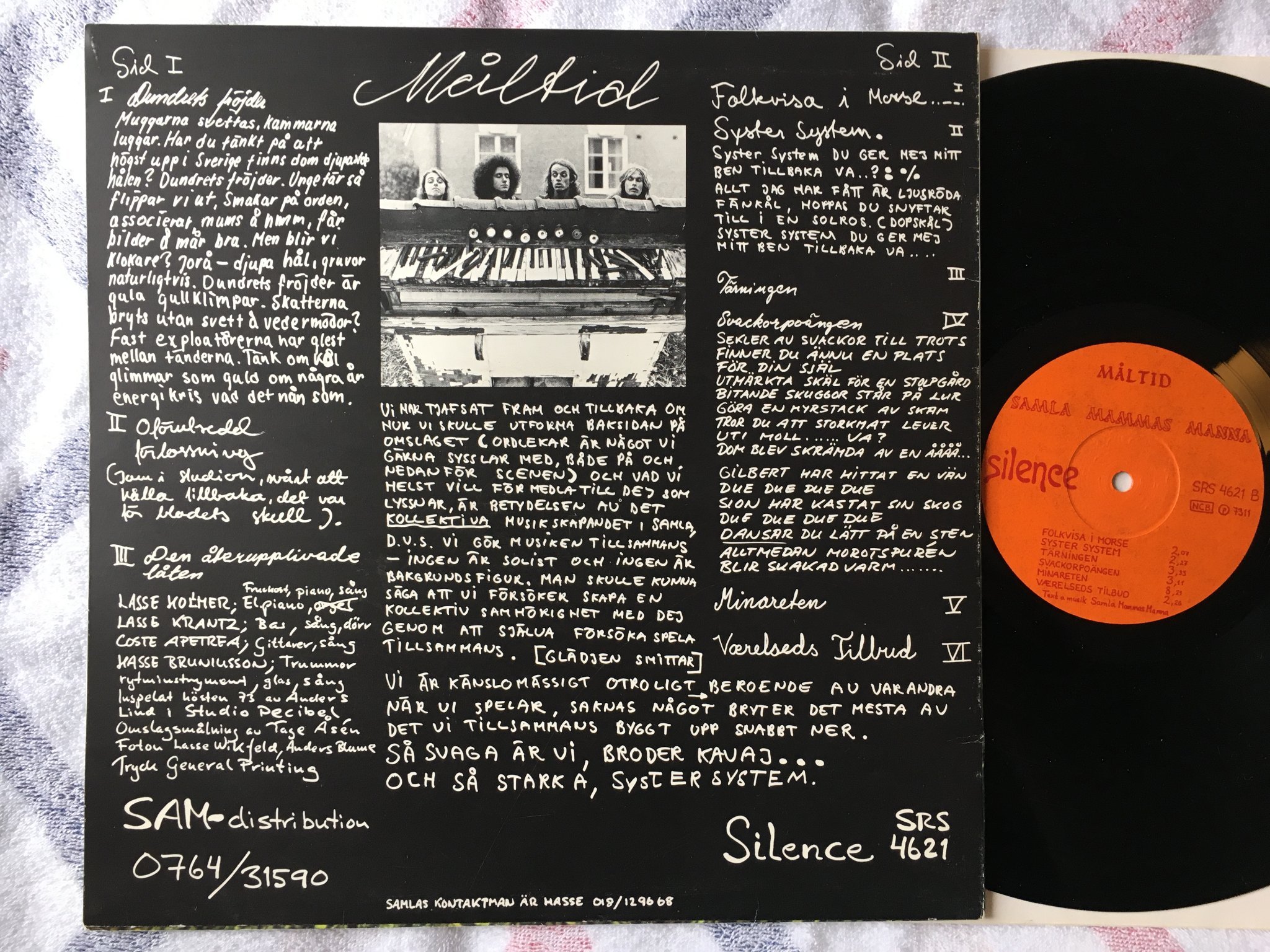 Omslagsbild för skivan SAMLA MAMMAS MANNA måltid LP -73 Swe SILENCE SRS 4621