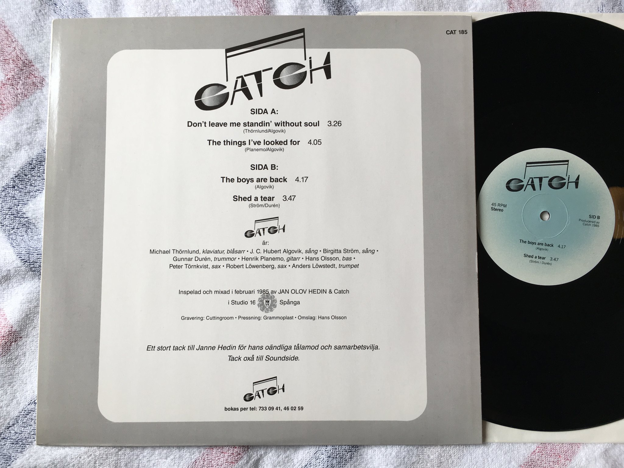 Omslagsbild för skivan CATCH 12"EP "the thing I've looked for" -85 PRIVATE SWEDISH MODERN SOUL