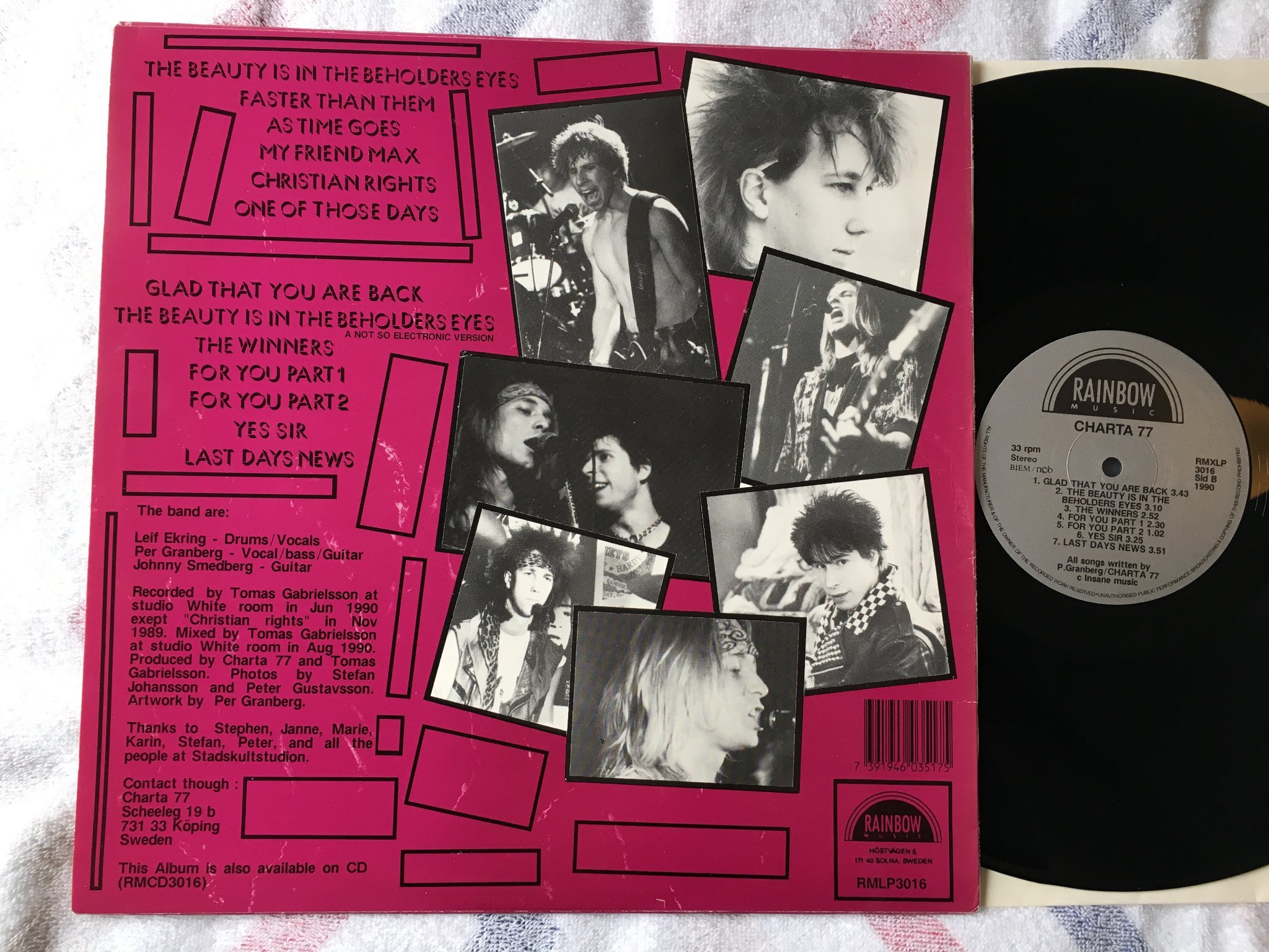 Omslagsbild för skivan CHARTA 77 s/t LP -90 Swe RAINBOW MUSIC RMXLP 3016