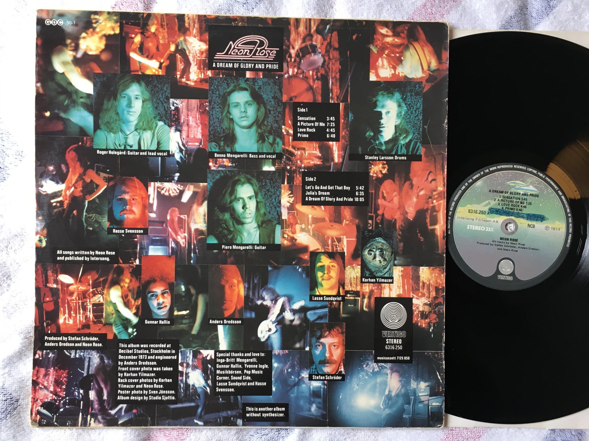 Omslagsbild för skivan NEON ROSE a dream of glory and pride LP -74 Swe VERTIGO 6316250