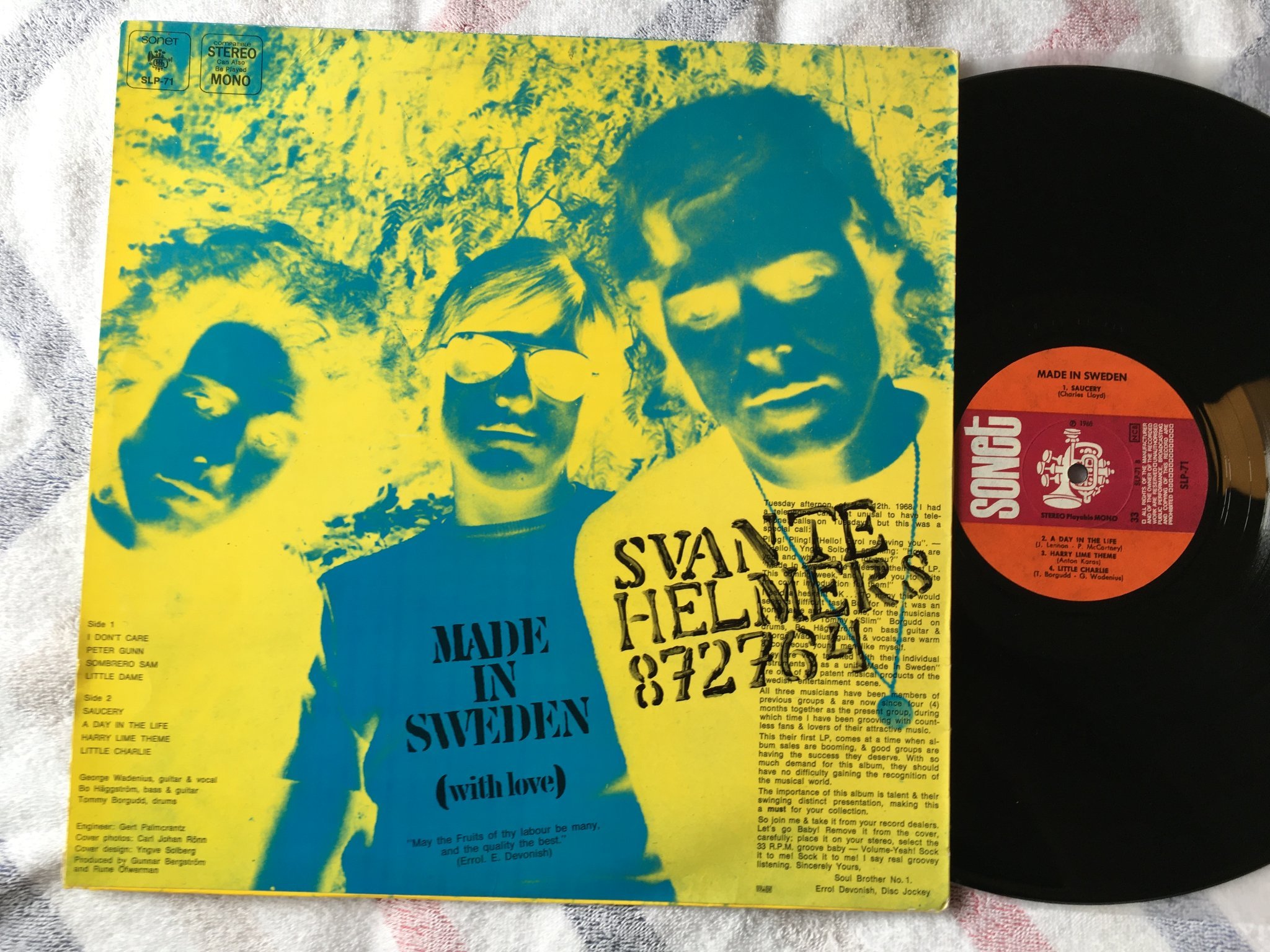 Omslagsbild för skivan MADE IN SWEDEN with love LP -68 Swe SONET SLP 71 