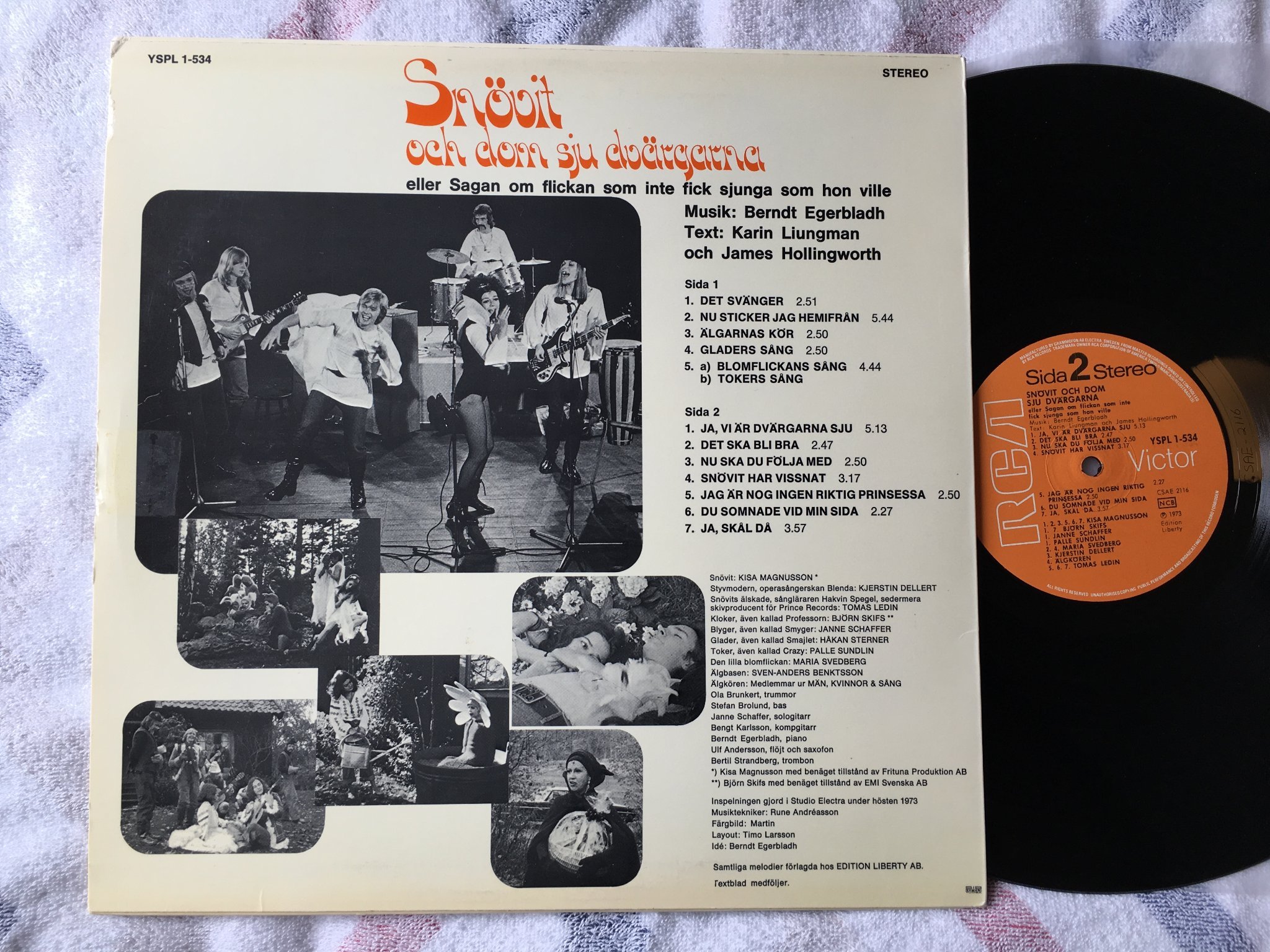 Omslagsbild för skivan V/A snövit och dom sju dvärgarna LP -73 Swe RCA YSLP 1-534