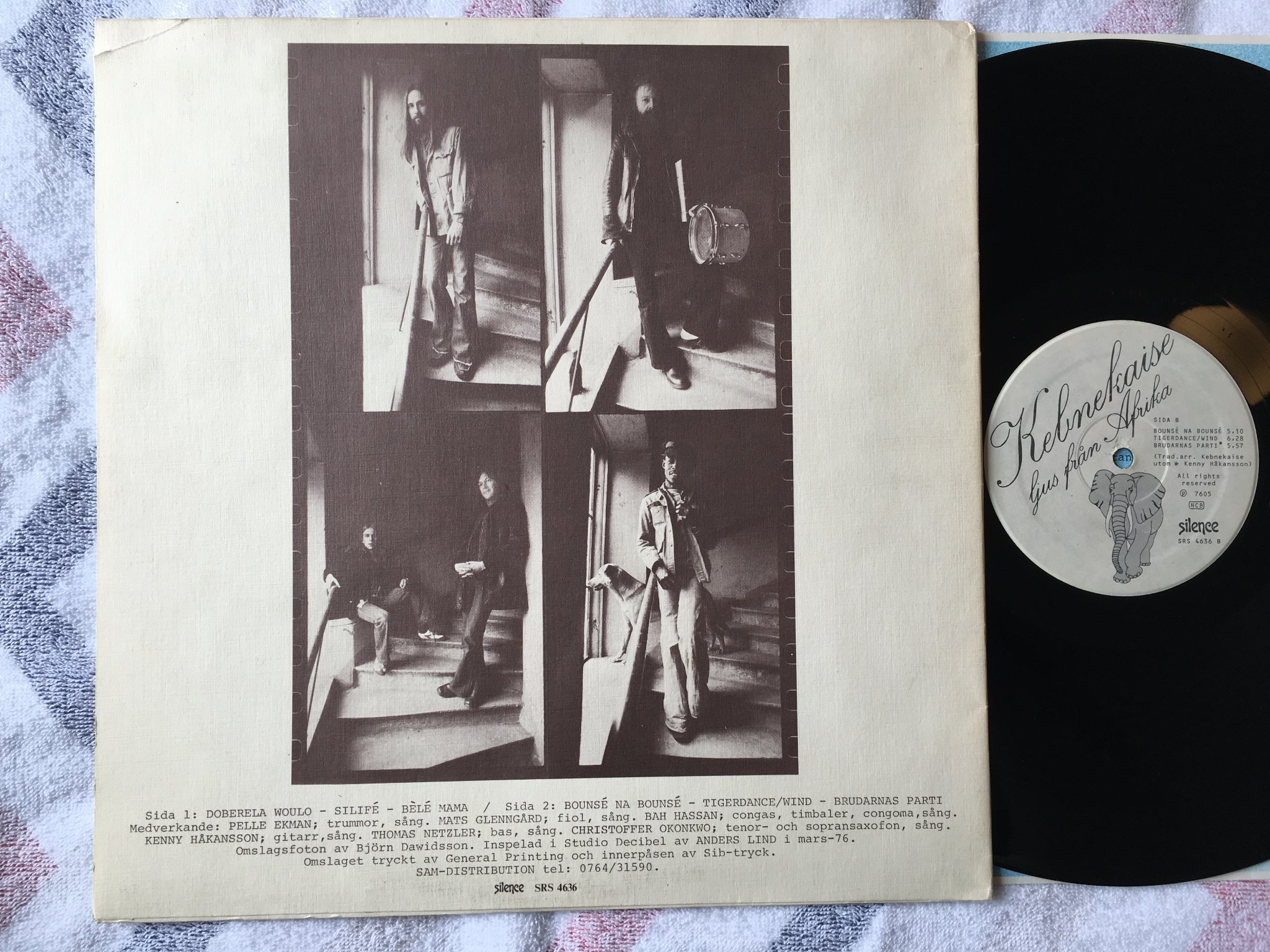 Omslagsbild för skivan KEBNEKAISE ljus från Afrika LP -76 Swe SILENCE SRS 4636