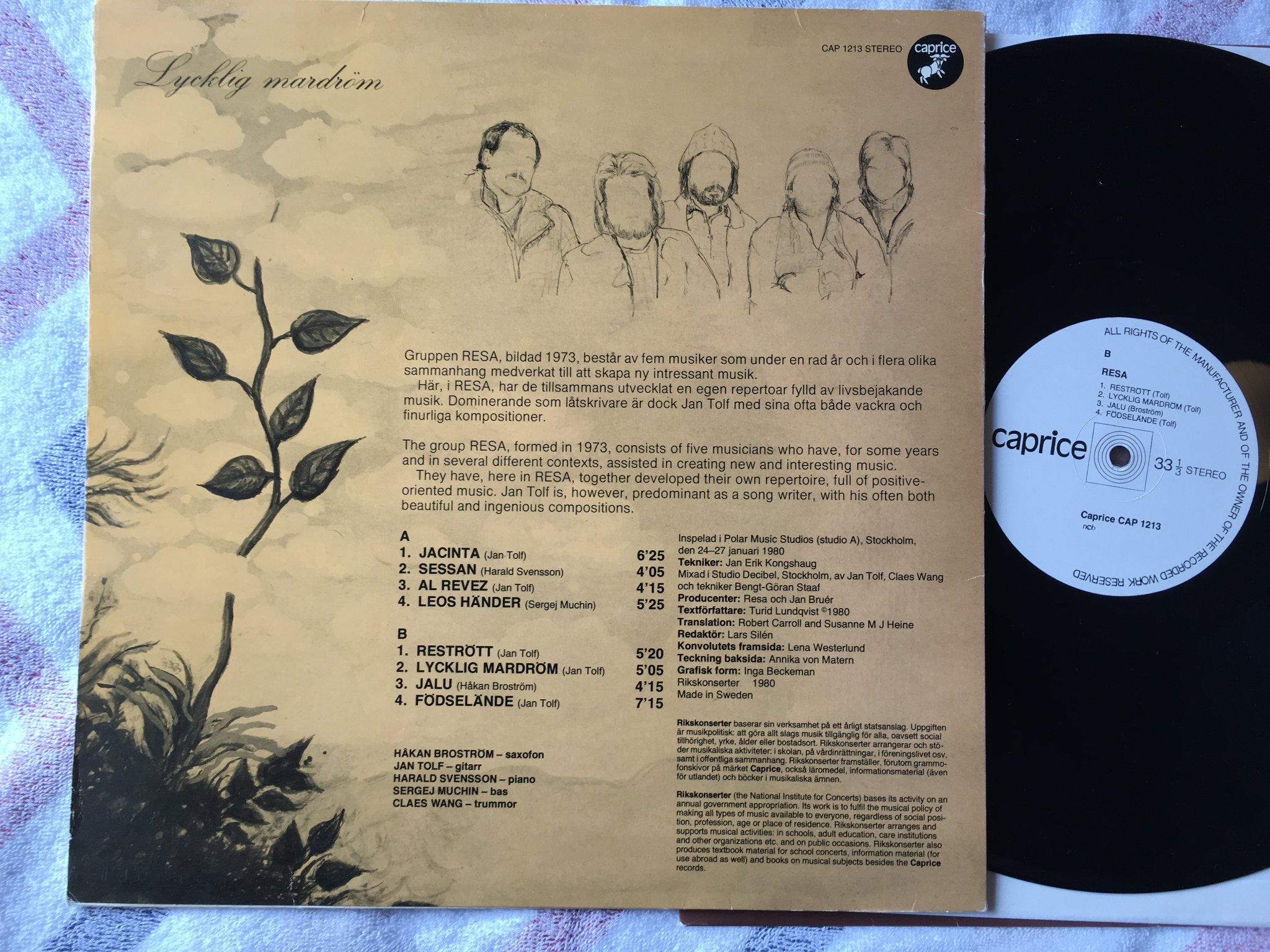 Omslagsbild för skivan RESA lycklig mardröm LP -80 Swe CAPRICE CAP 1213