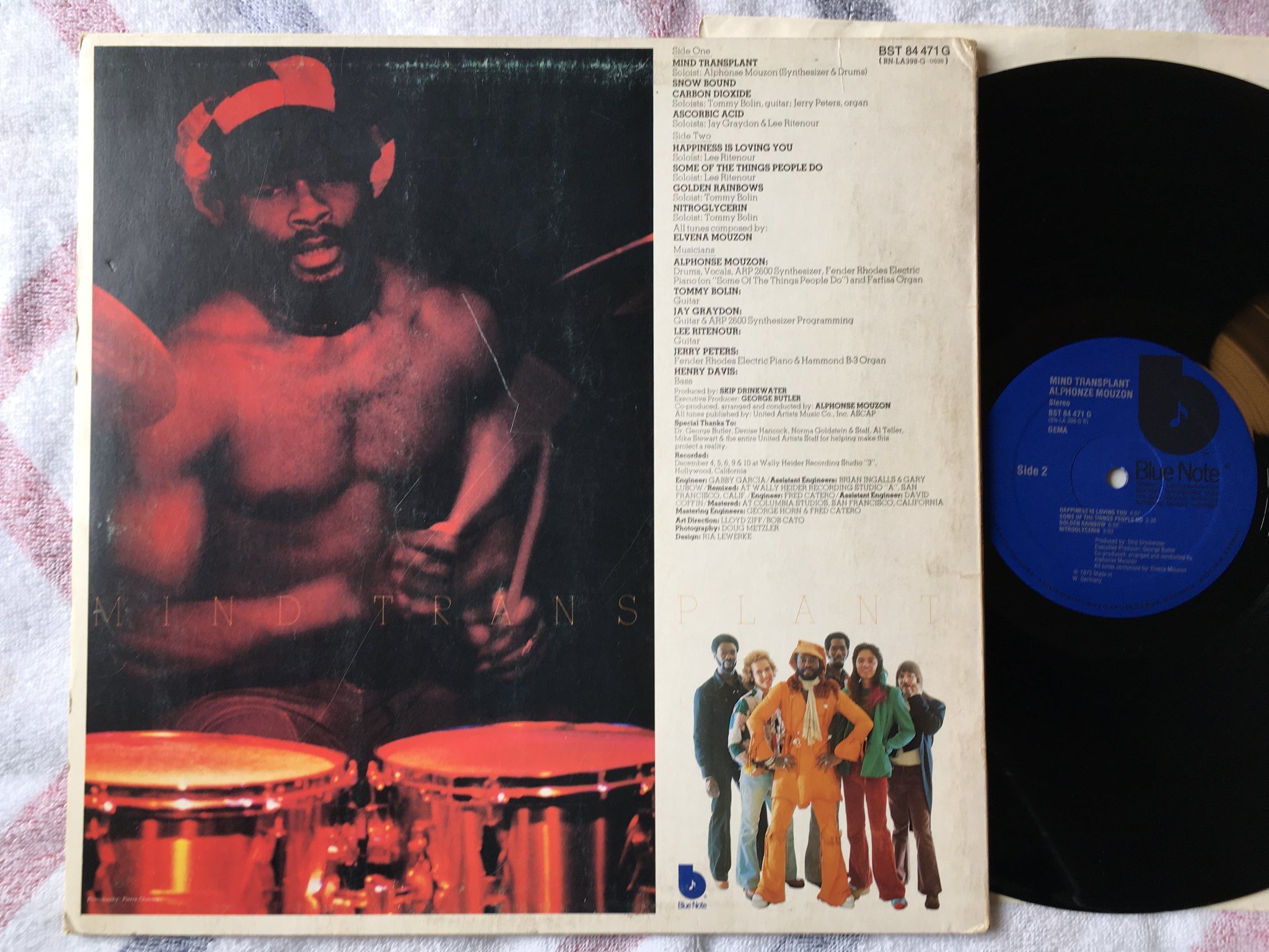 Omslagsbild för skivan ALPHONZE MOUZON mind transplant LP -75 Ger BLUE NOTE BST 84471 G