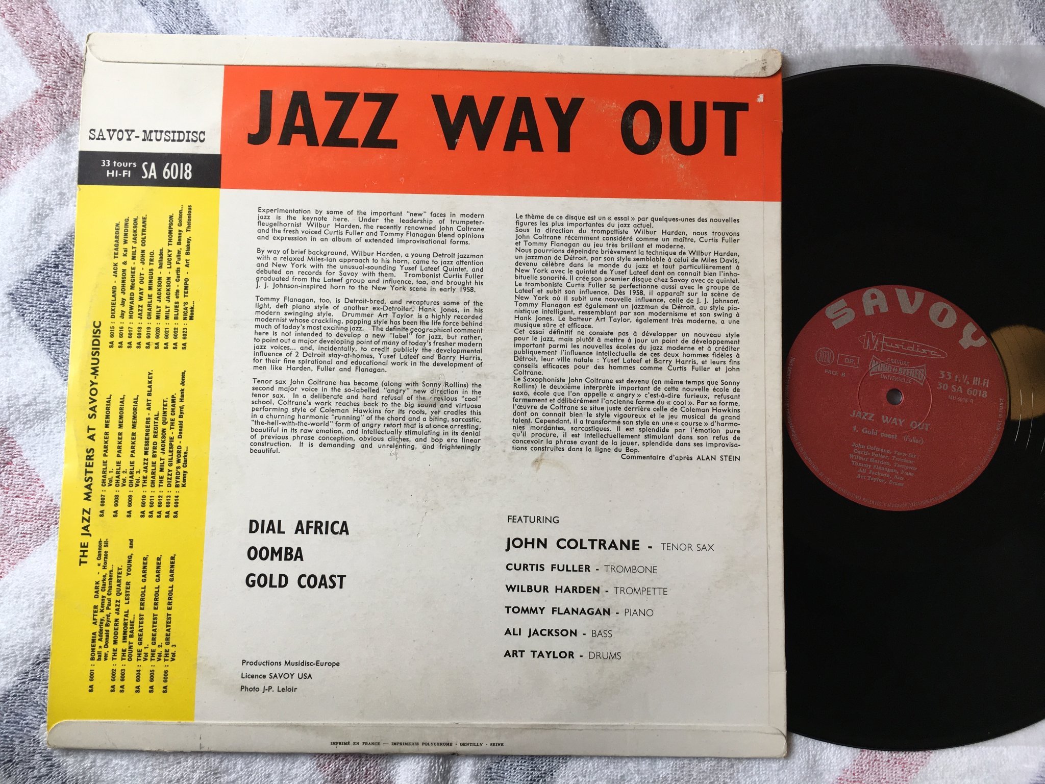 Omslagsbild för skivan John Coltrane - jazz way out LP Fra SAVOY-MUSIDISC 30 SA 6018