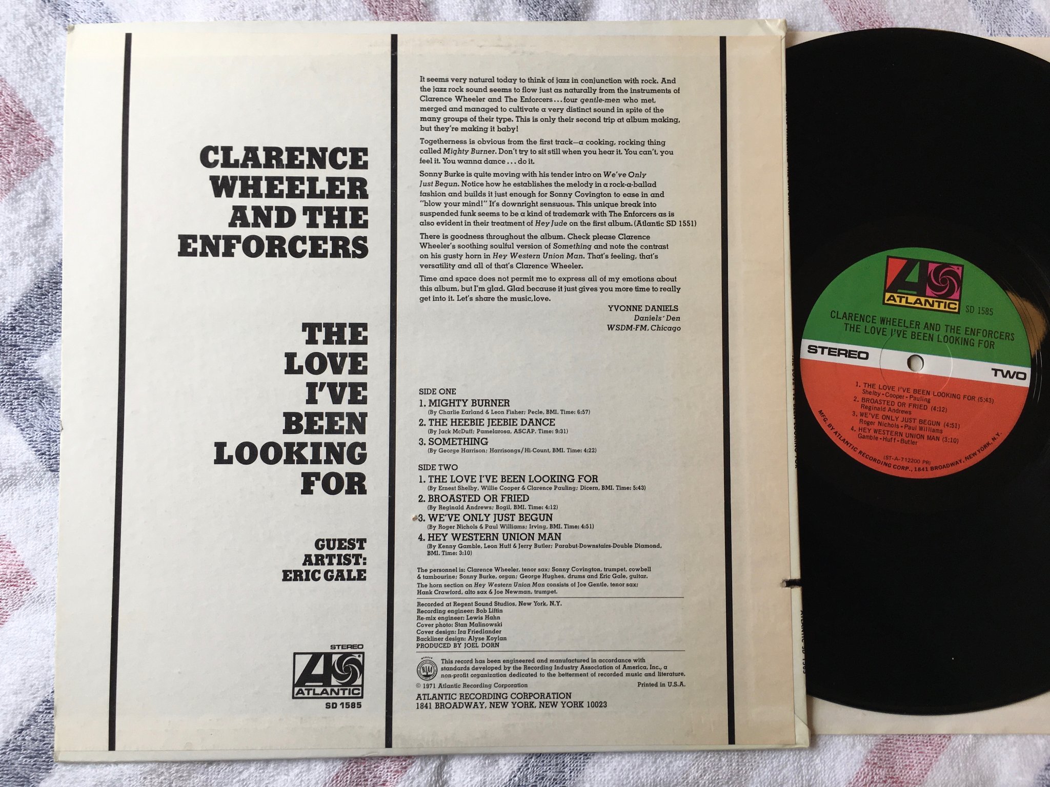 Omslagsbild för skivan CLARENCE WHEELER & THE ENFORCERS the love... LP -71 US ATLANTIC SD 1585