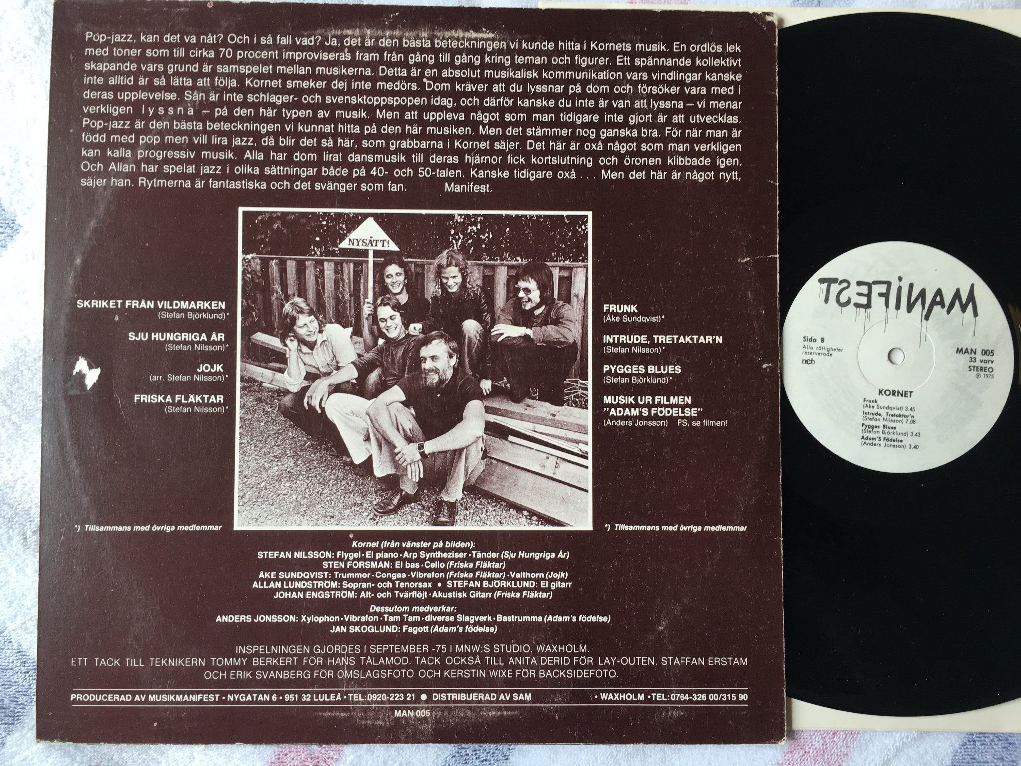 Omslagsbild för skivan KORNET s/t LP -75 Swe MANIFEST MAN 005