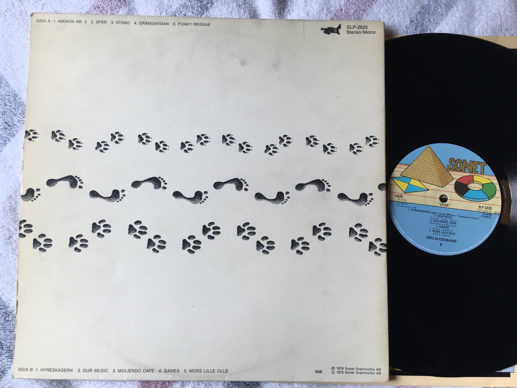 Omslagsbild för skivan PEPS BLODSBAND spår LP -78 Swe SONET SLP 2625